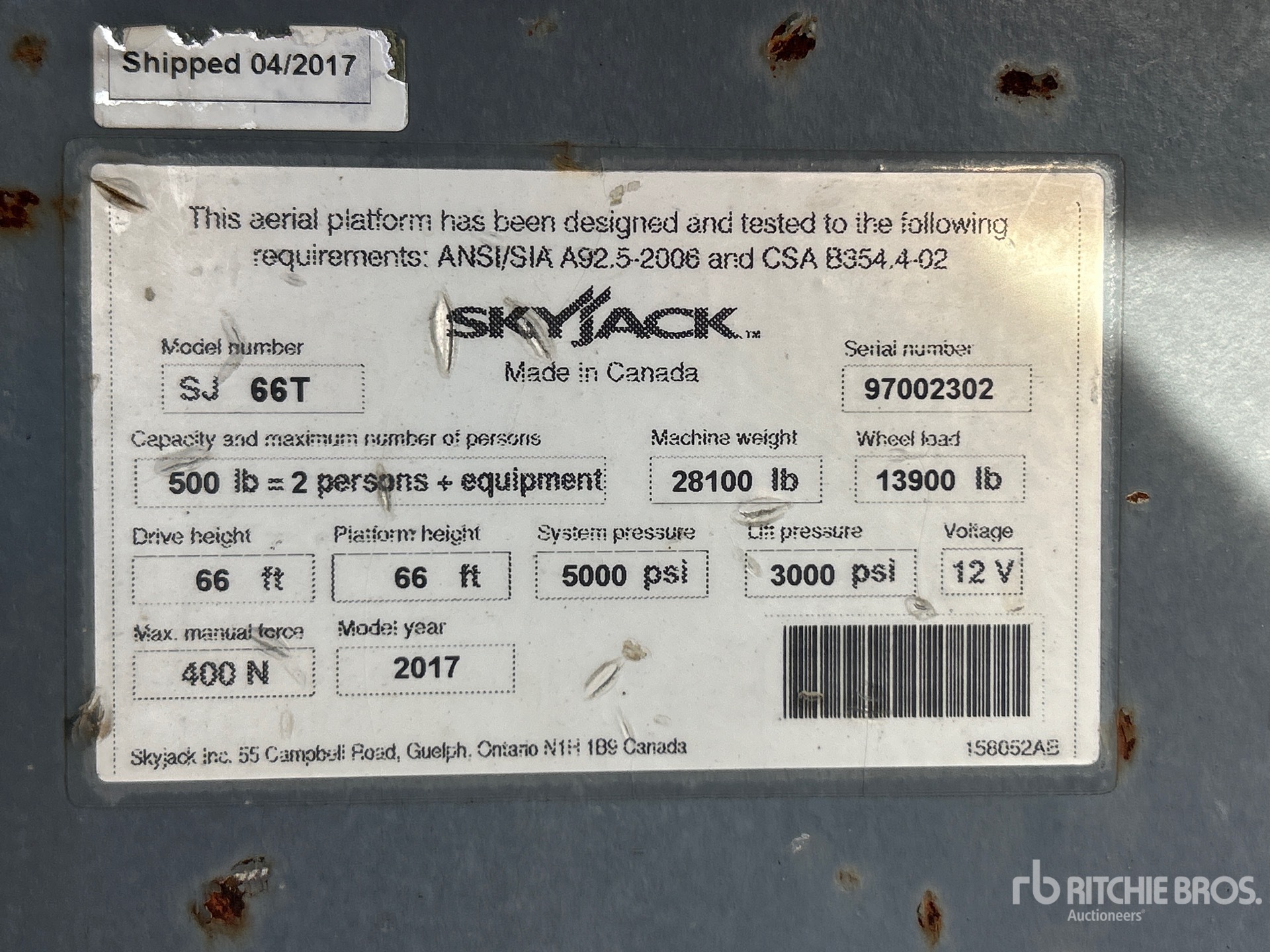 General Appearance with Serial Number / VIN