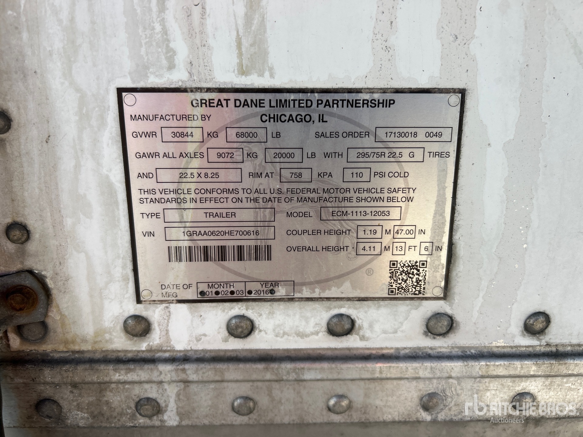 General Appearance with Serial Number / VIN