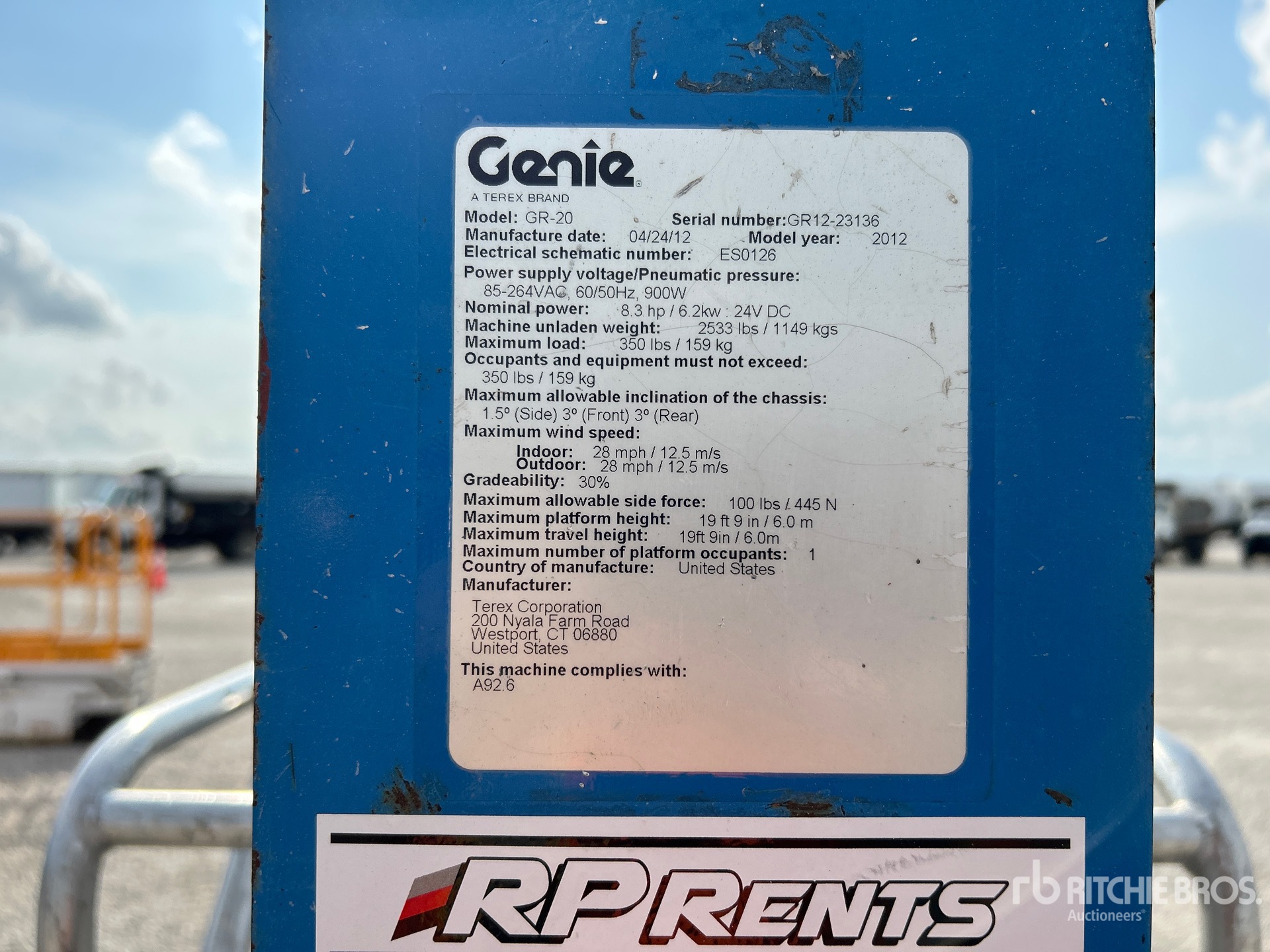 2012 Genie GR-20