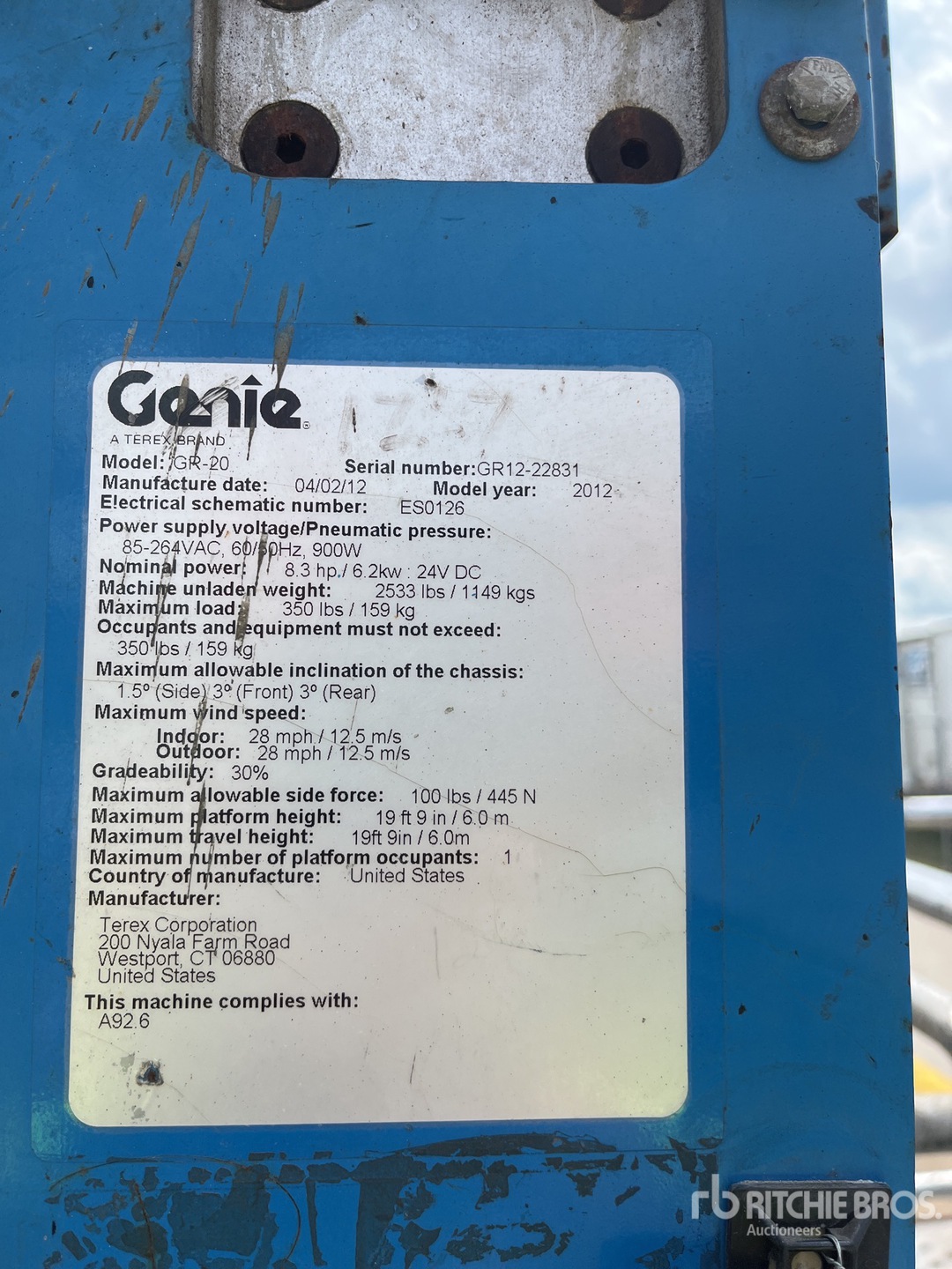 2012 Genie GR-20