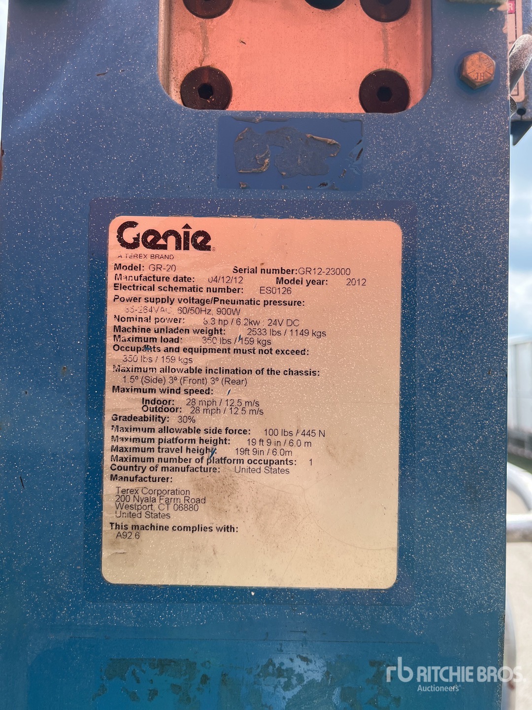 2012 Genie GR-20