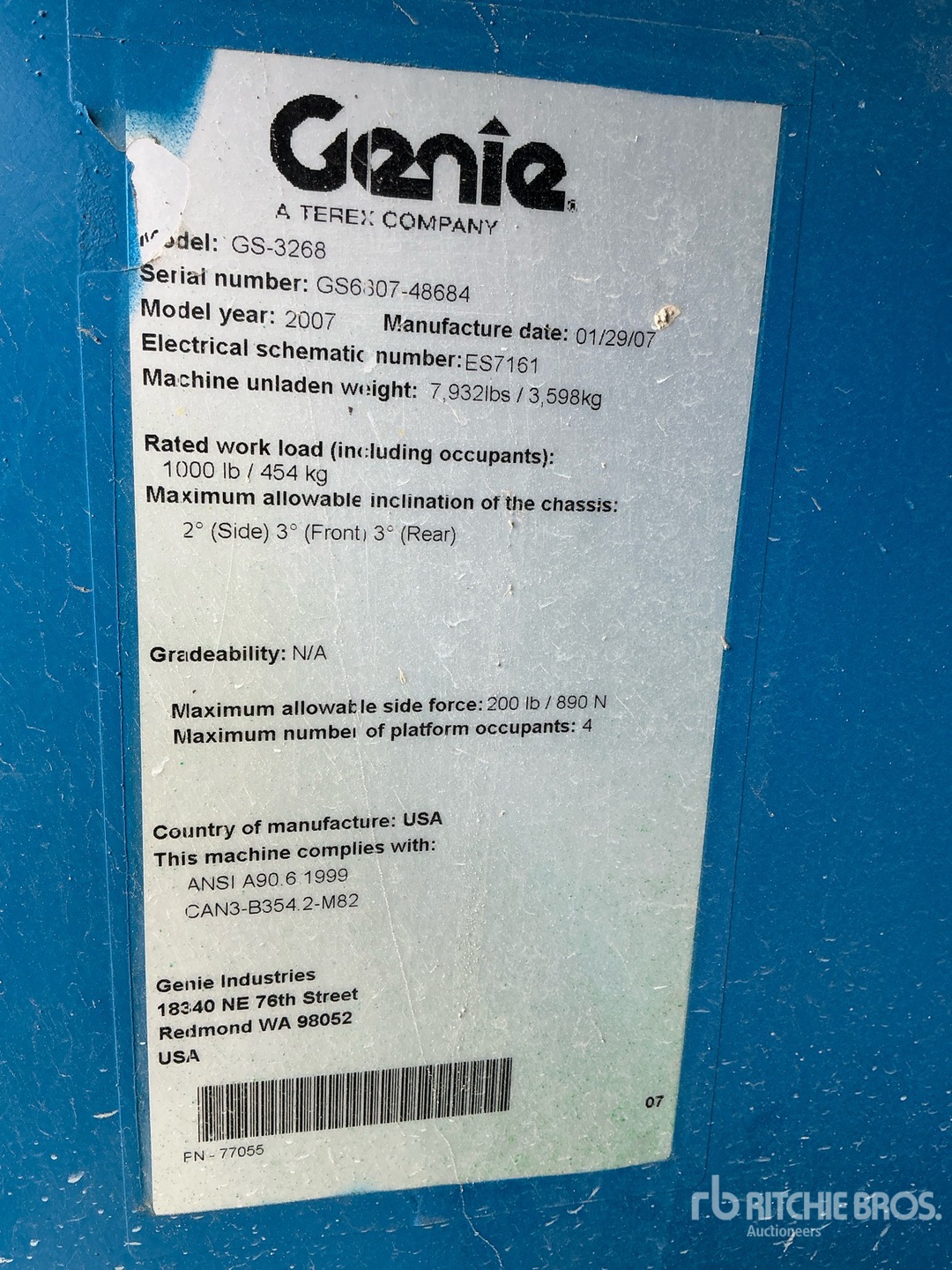 2007 Genie GS3268RT
