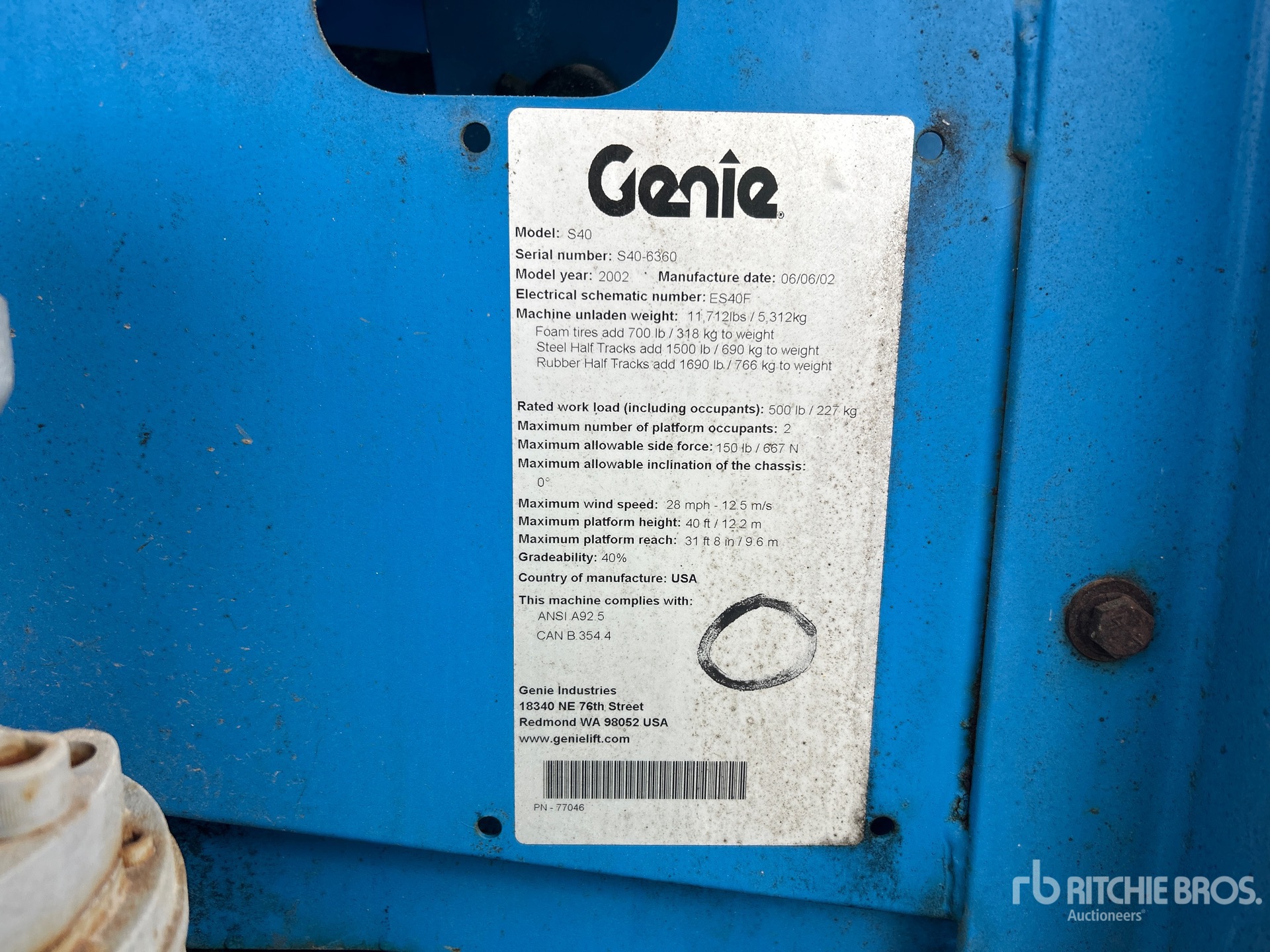2002 Genie S-40