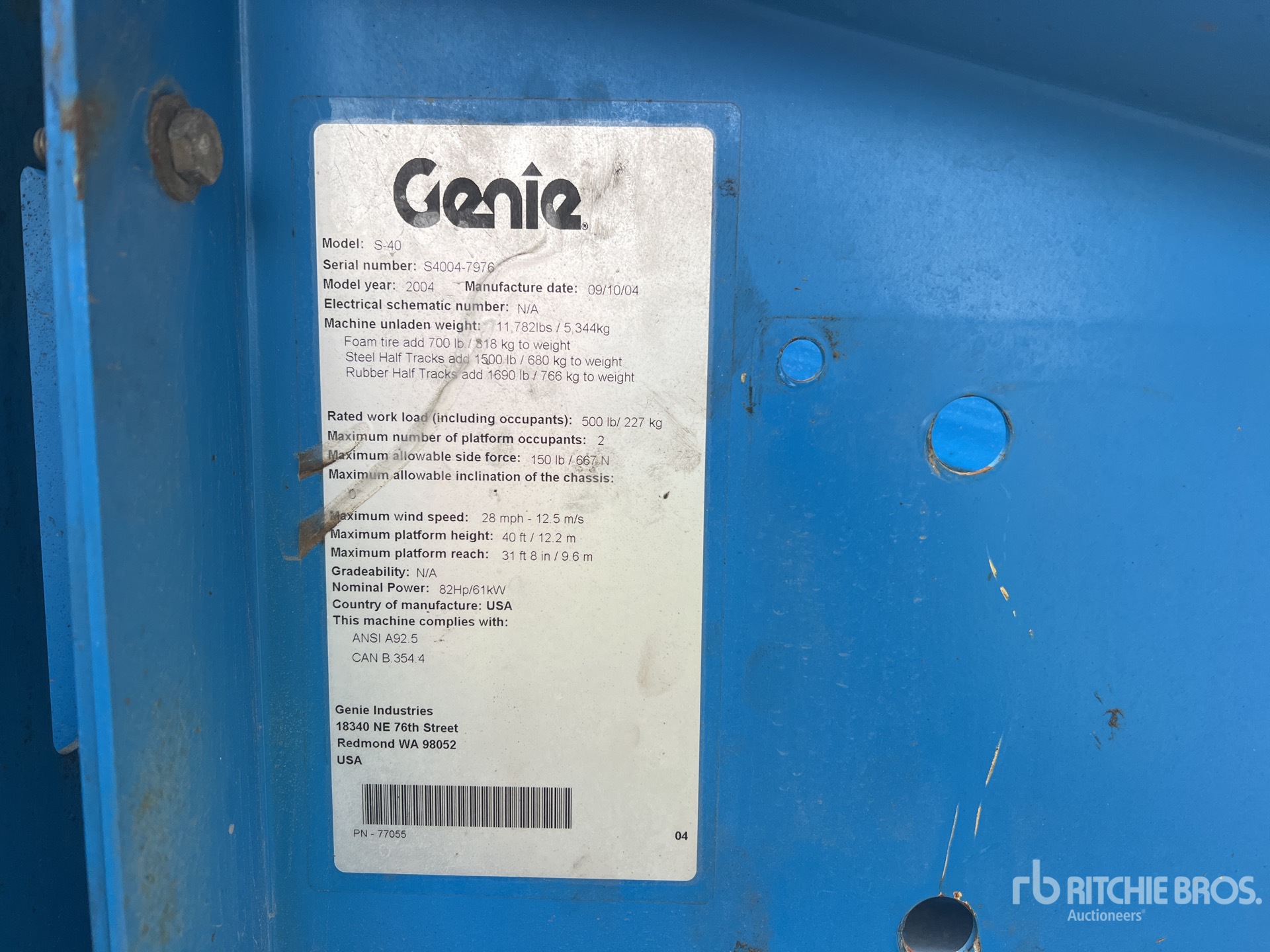 2004 Genie S-40