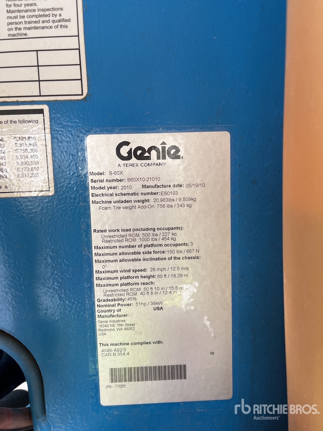 2010 Genie S-60X