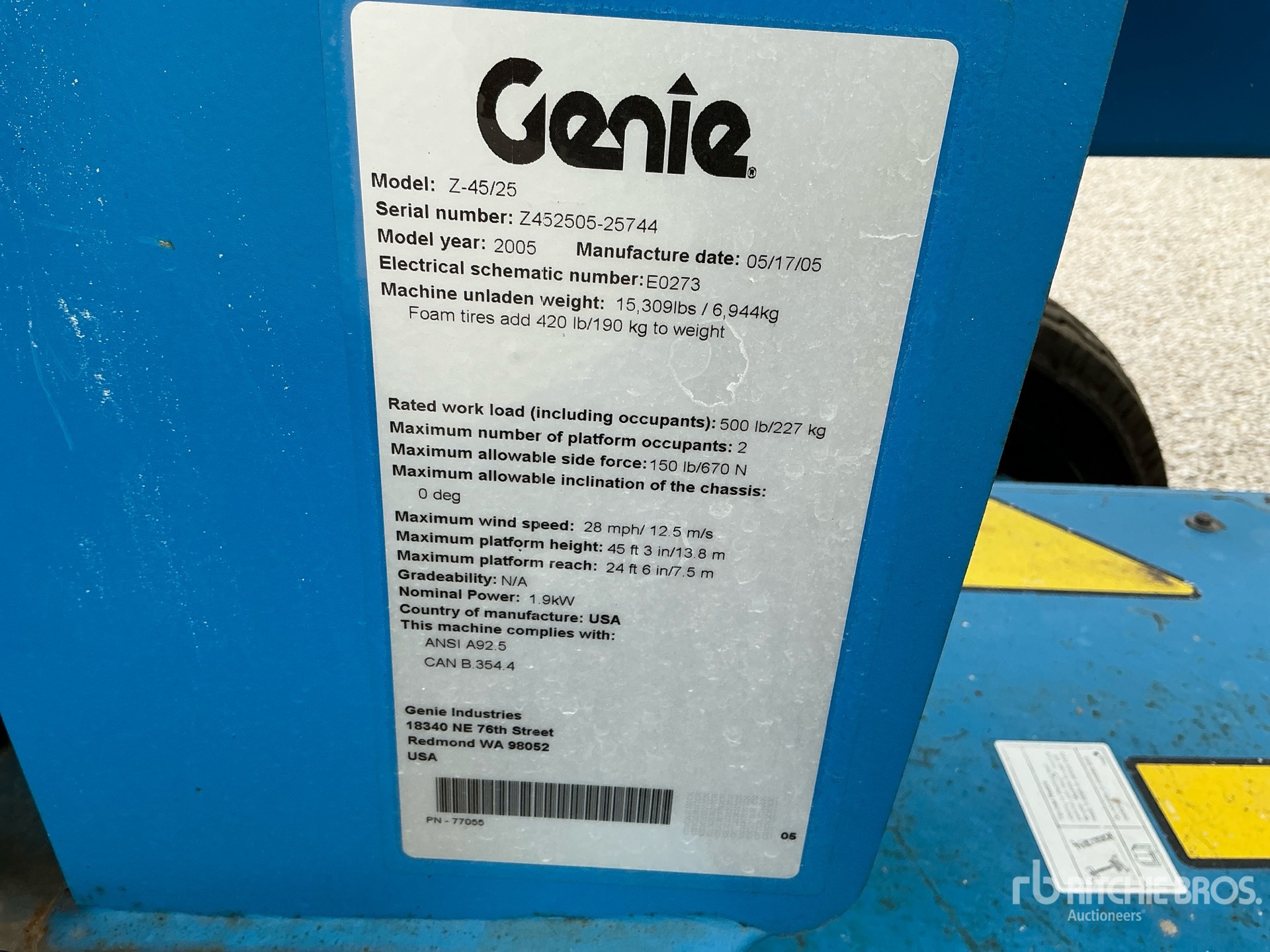 2005 Genie Z45/25
