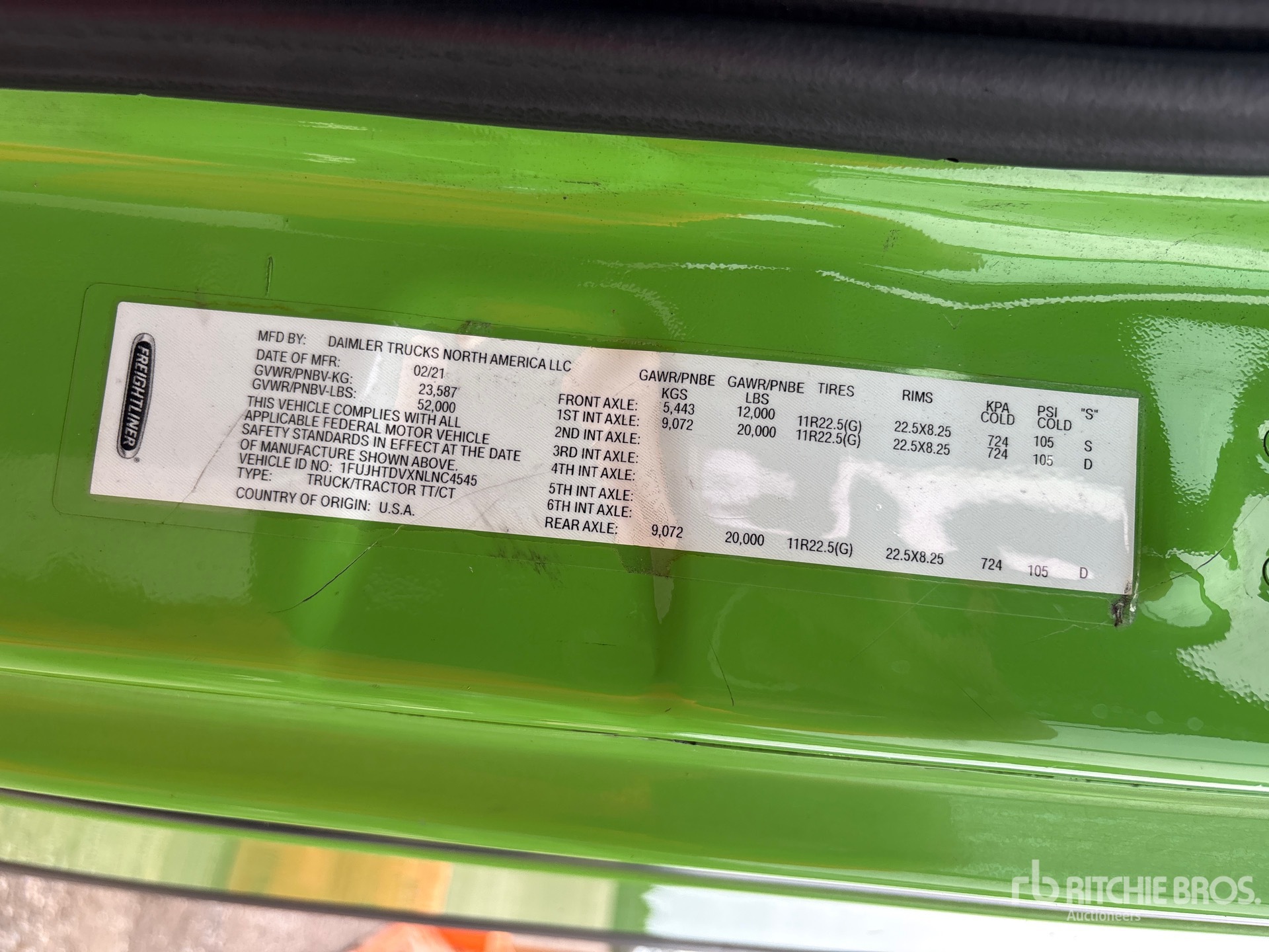 General Appearance with Serial Number / VIN