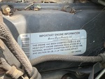 Engine with Emission Certification Label