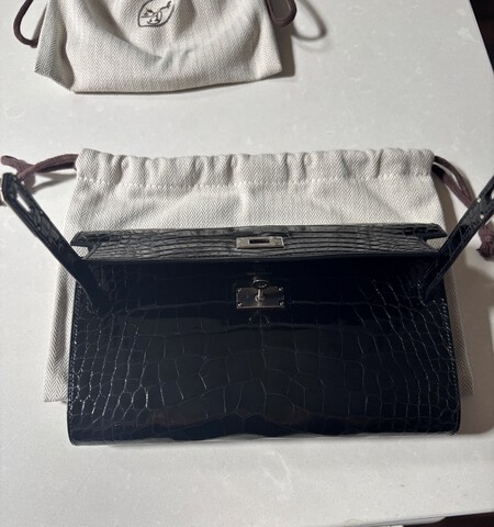 Hermes Wallet- Bag Kelly To-Go Polished Alli Missi 89 Noir