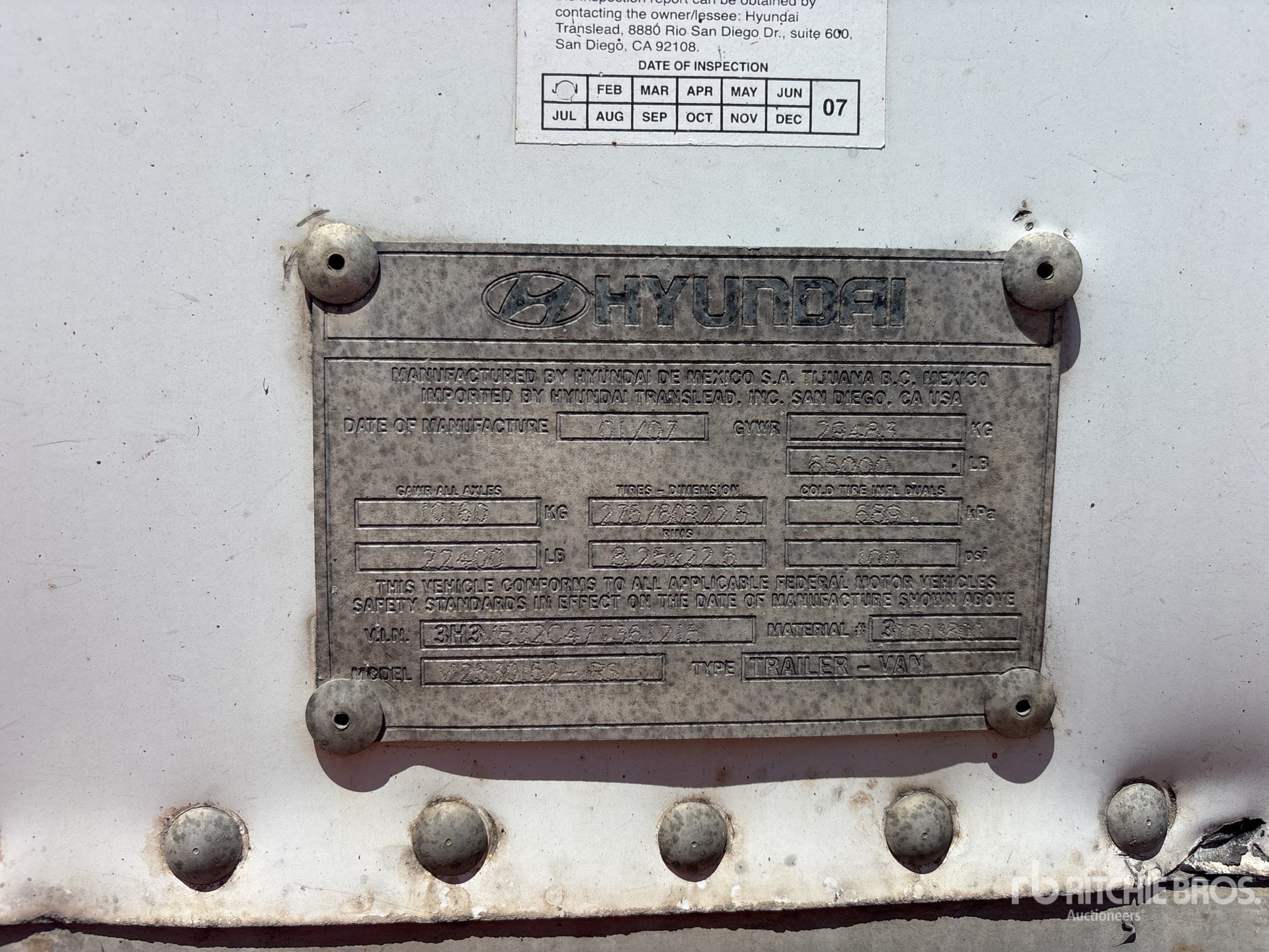 2007 Hyundai V12530152-JRS