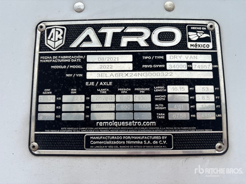 General Appearance with Serial Number / VIN