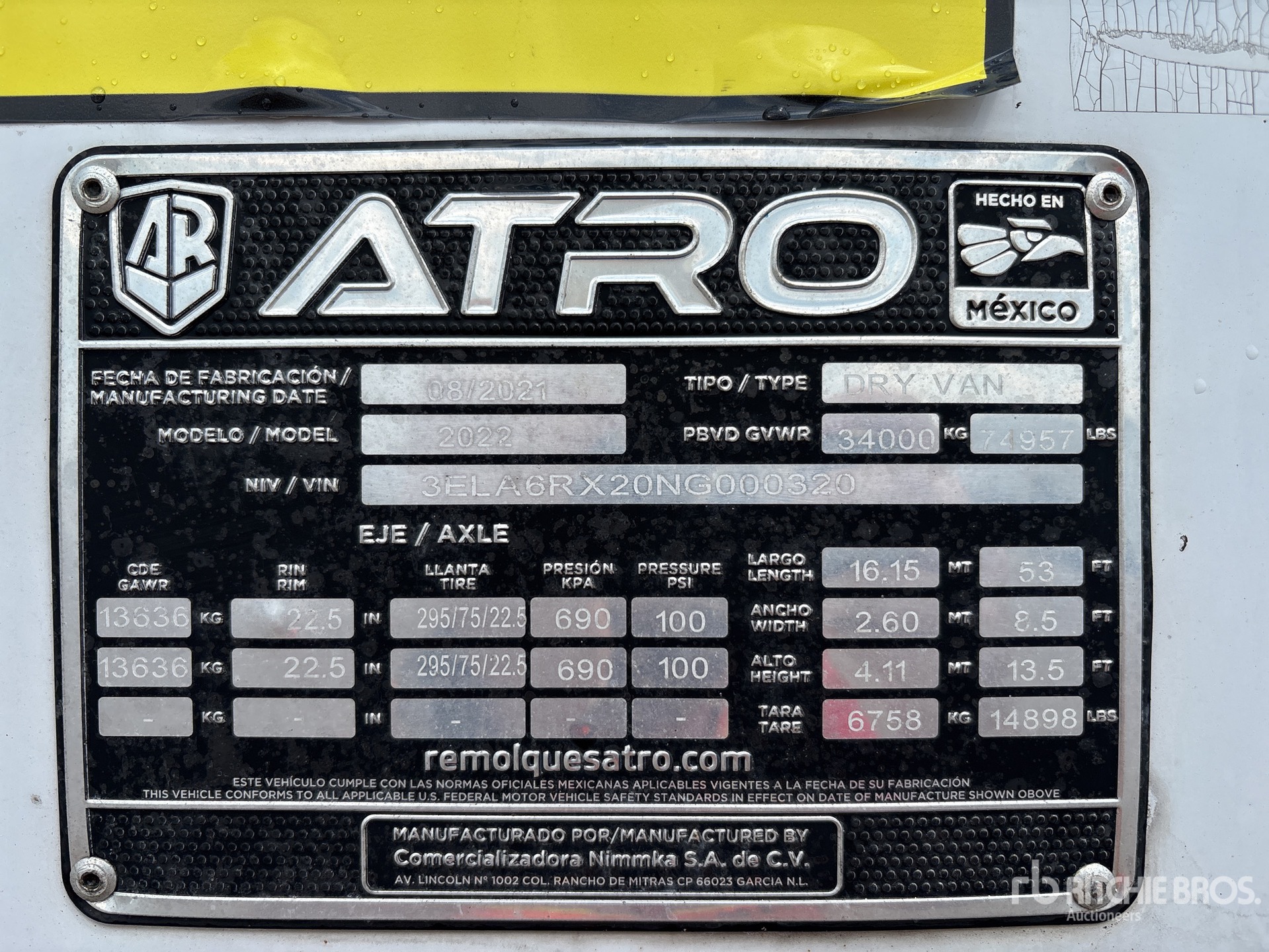 2022 Atro 53 ft x 102 in T/A
