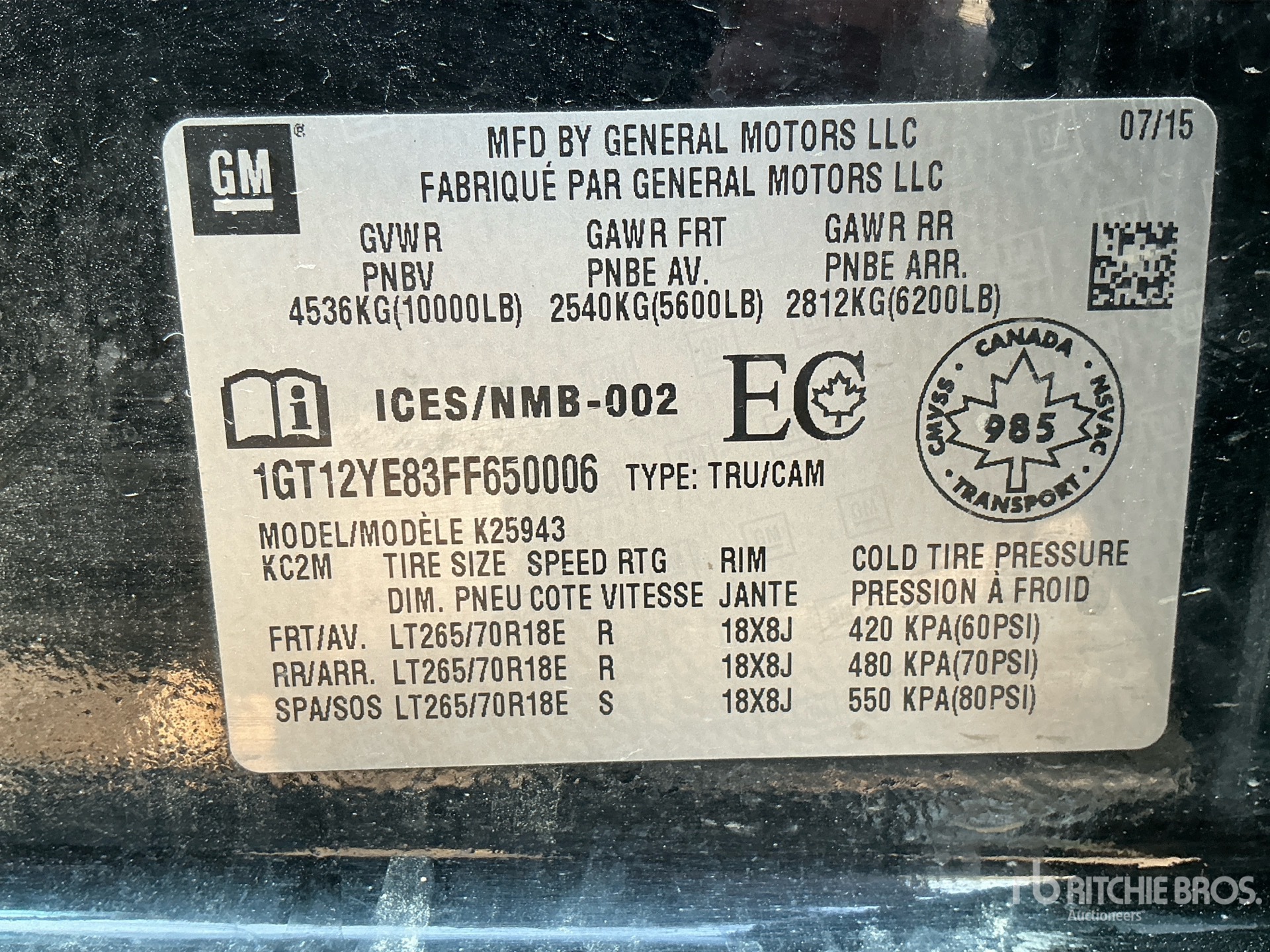 2015 GMC SIERRA 2500 HD