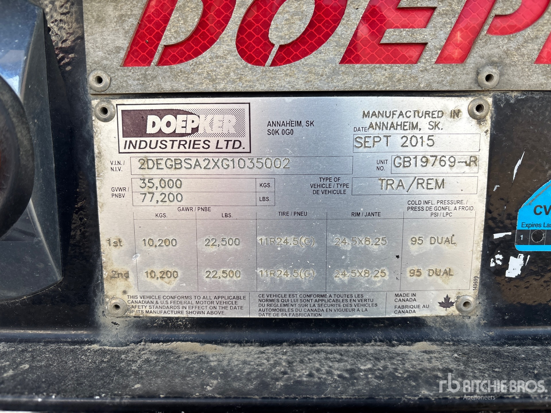 2016 Doepker 30 ft T/A Super B-Train Pup