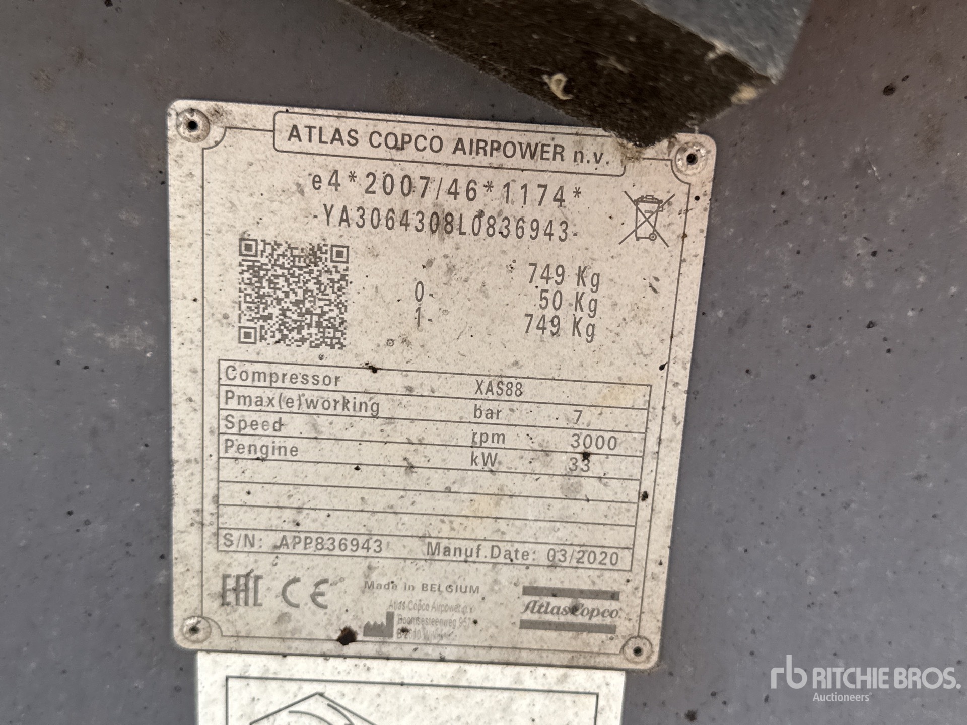 2020 Atlas Copco XAS88