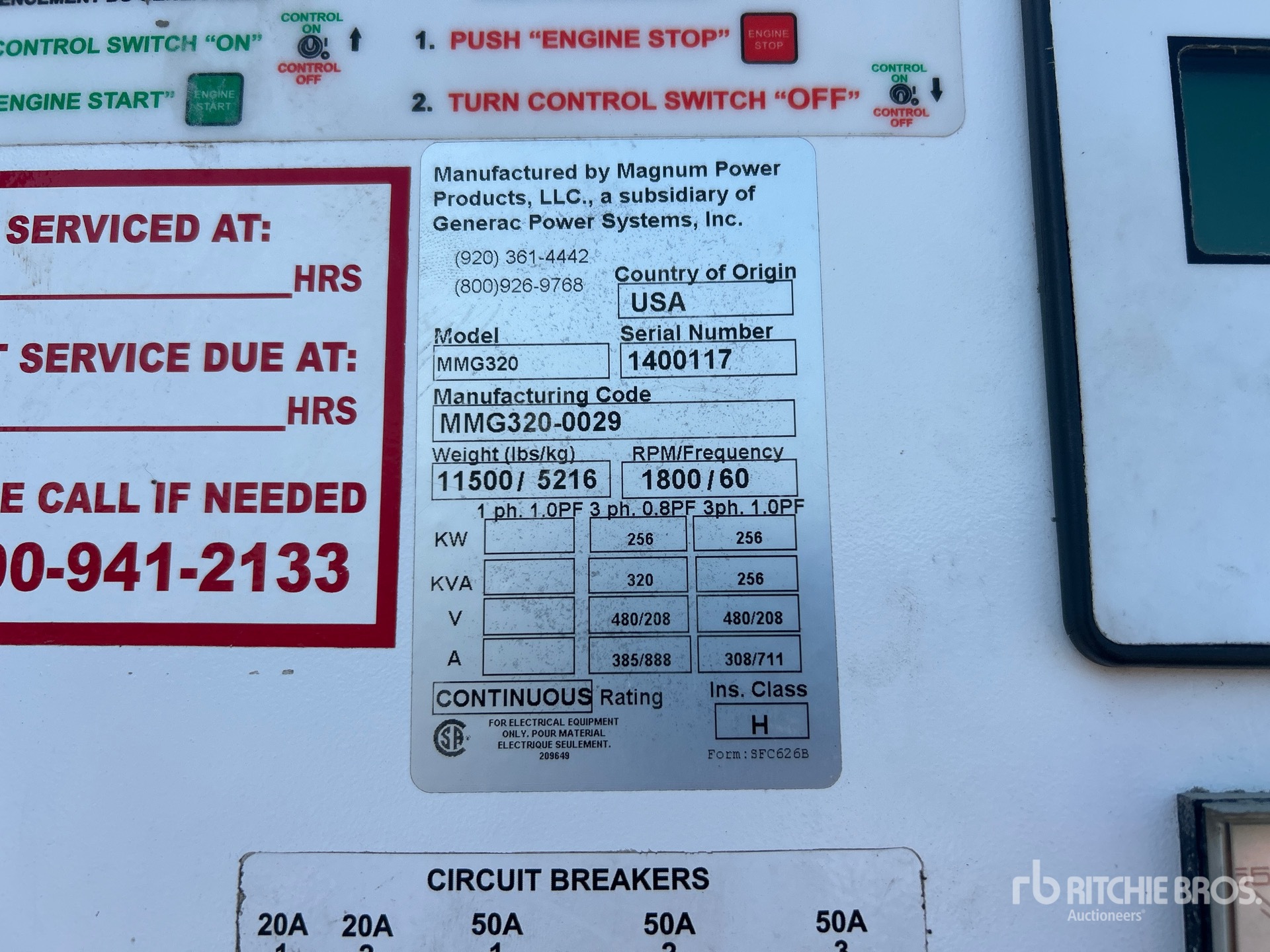 General Appearance with Unit Serial Number