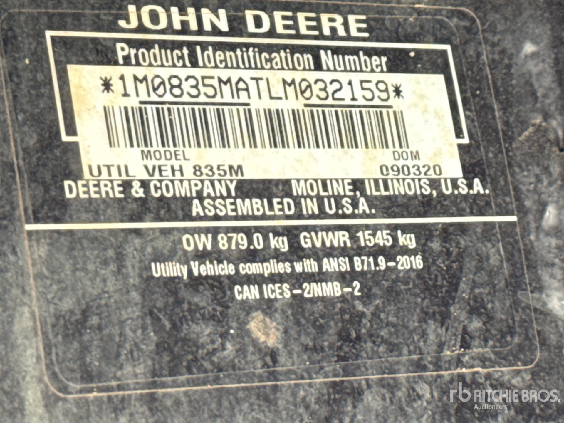 2020 John Deere XUV835M