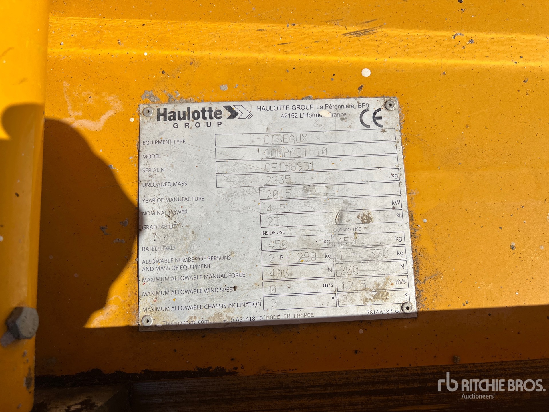 2015 Haulotte COMPACT 10