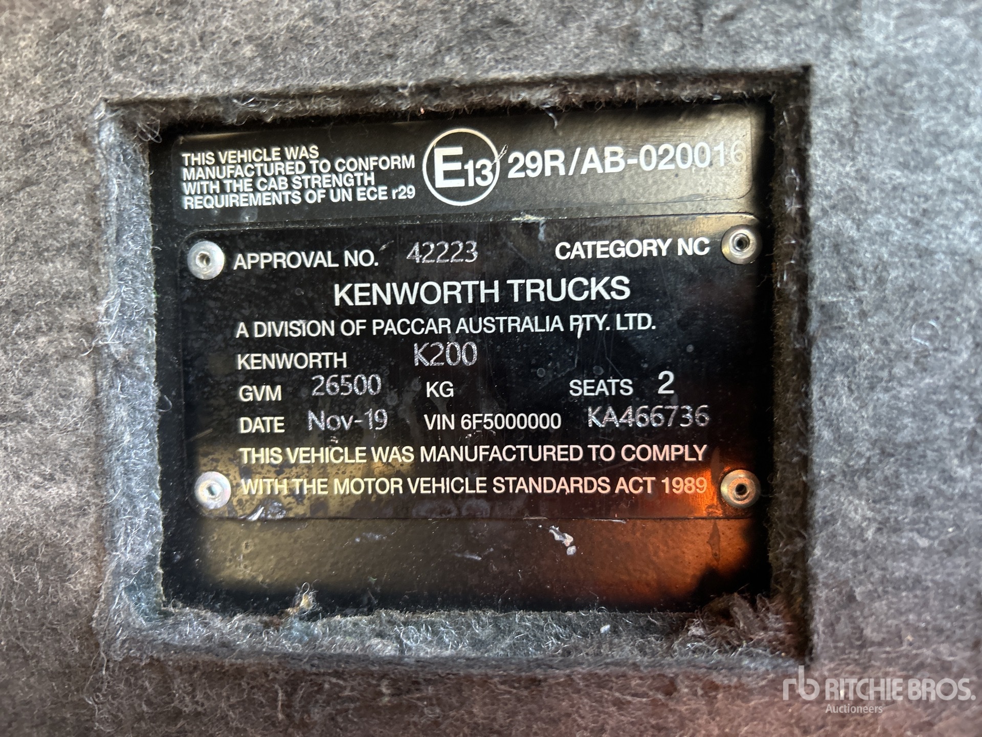 2019 Kenworth K200 AERODYNE