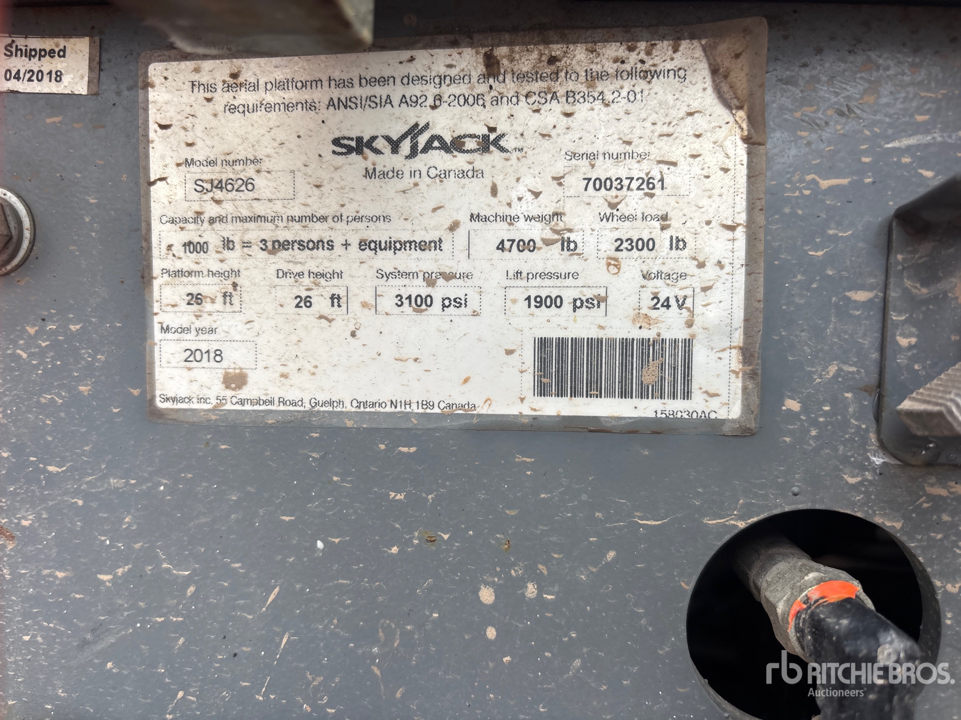 2018 Skyjack SJIII4626