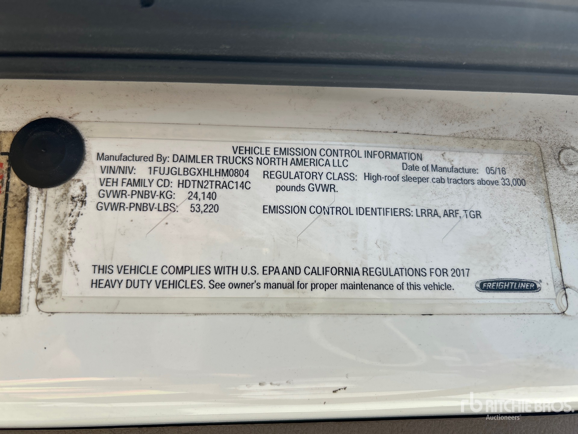 2017 Freightliner CASCADIA 125