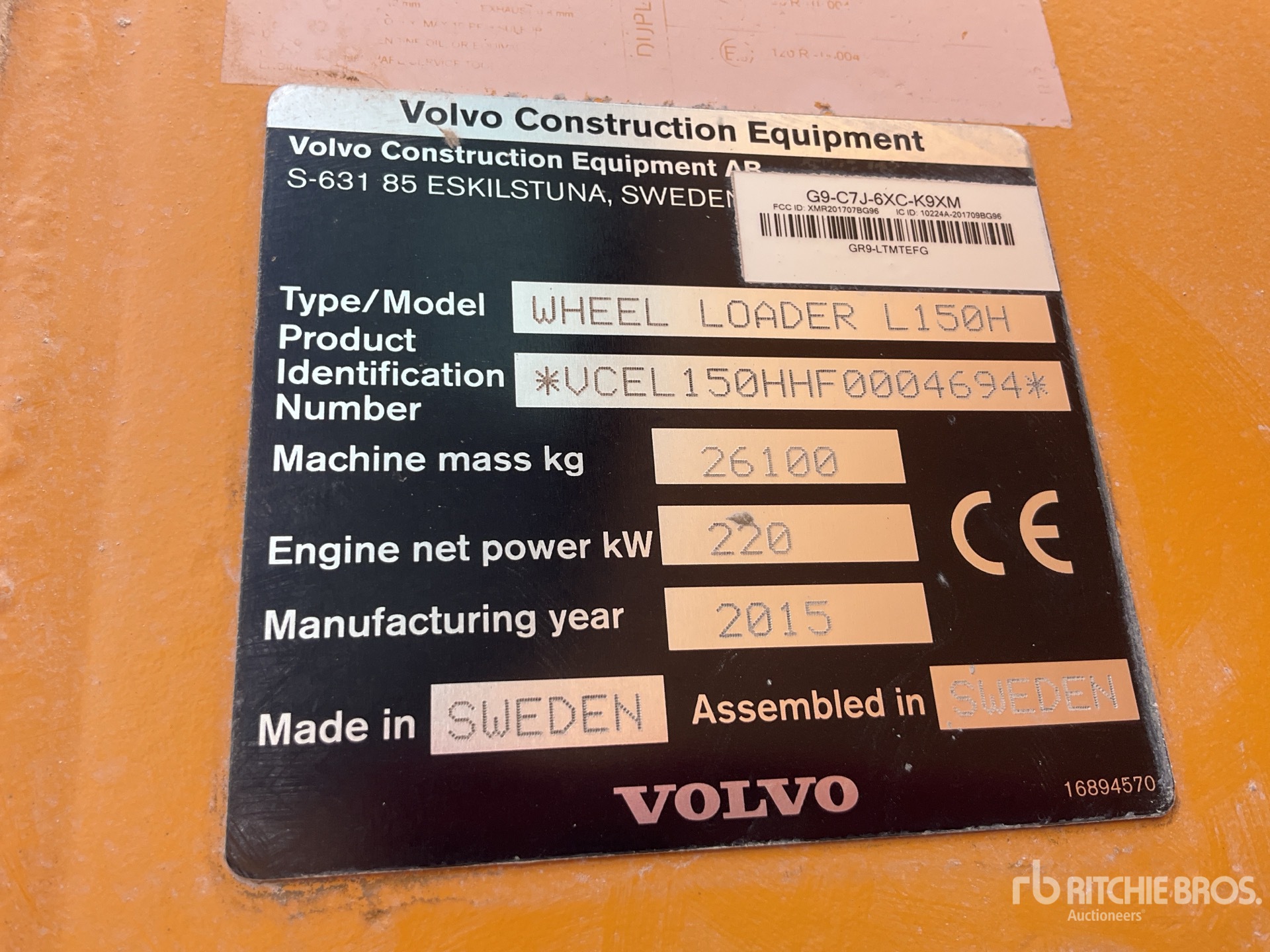 2015 Volvo L150H
