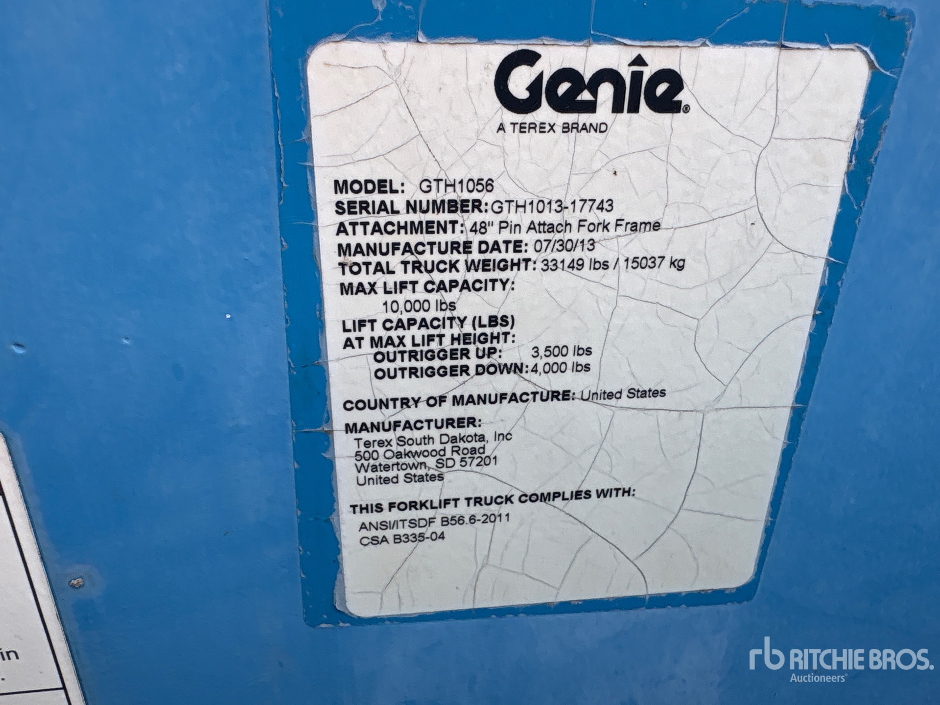 2013 Genie GTH-1056