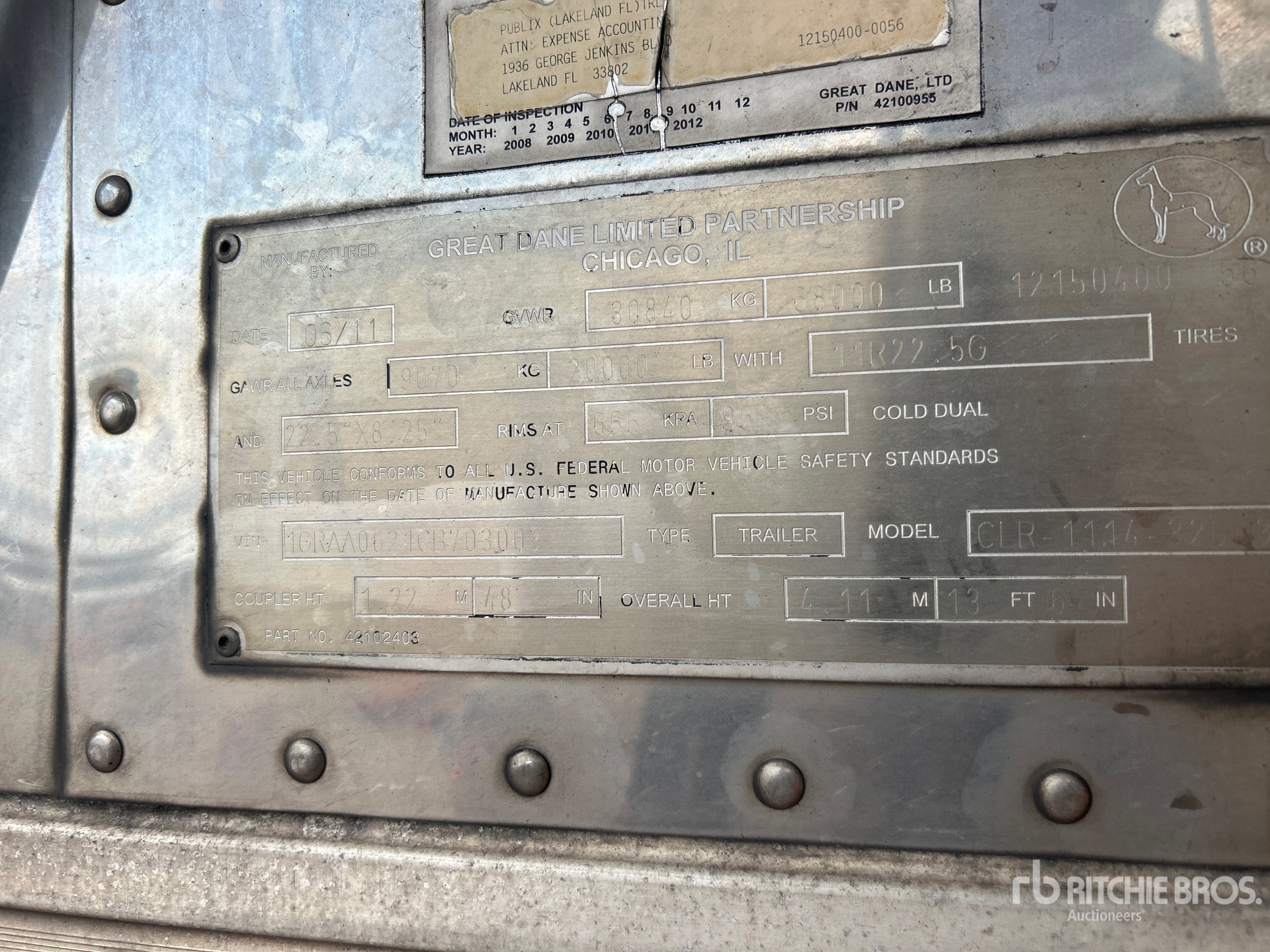 2012 Great Dane 53 ft T/A