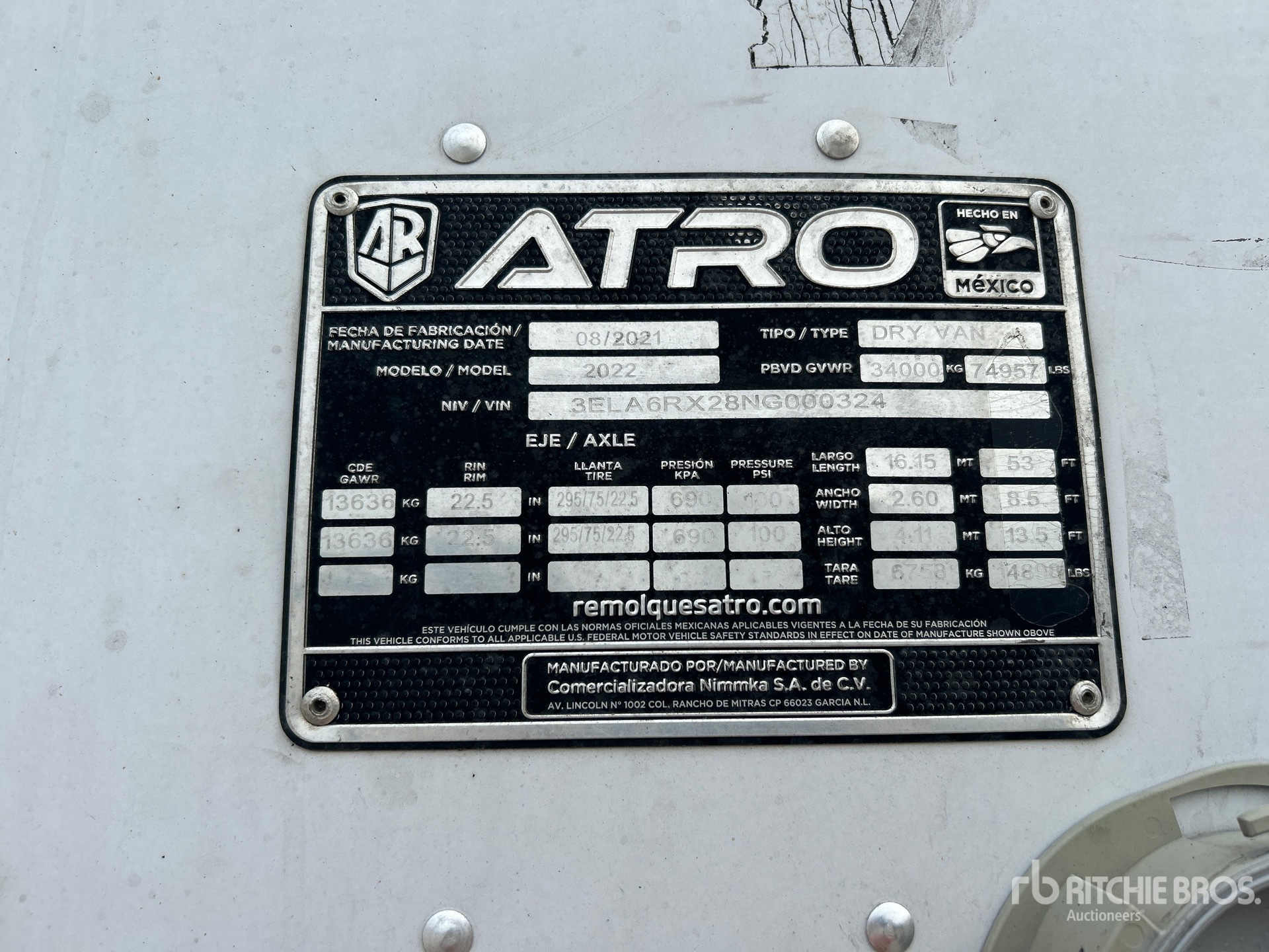 2022 Atro 53 ft x 102 in T/A