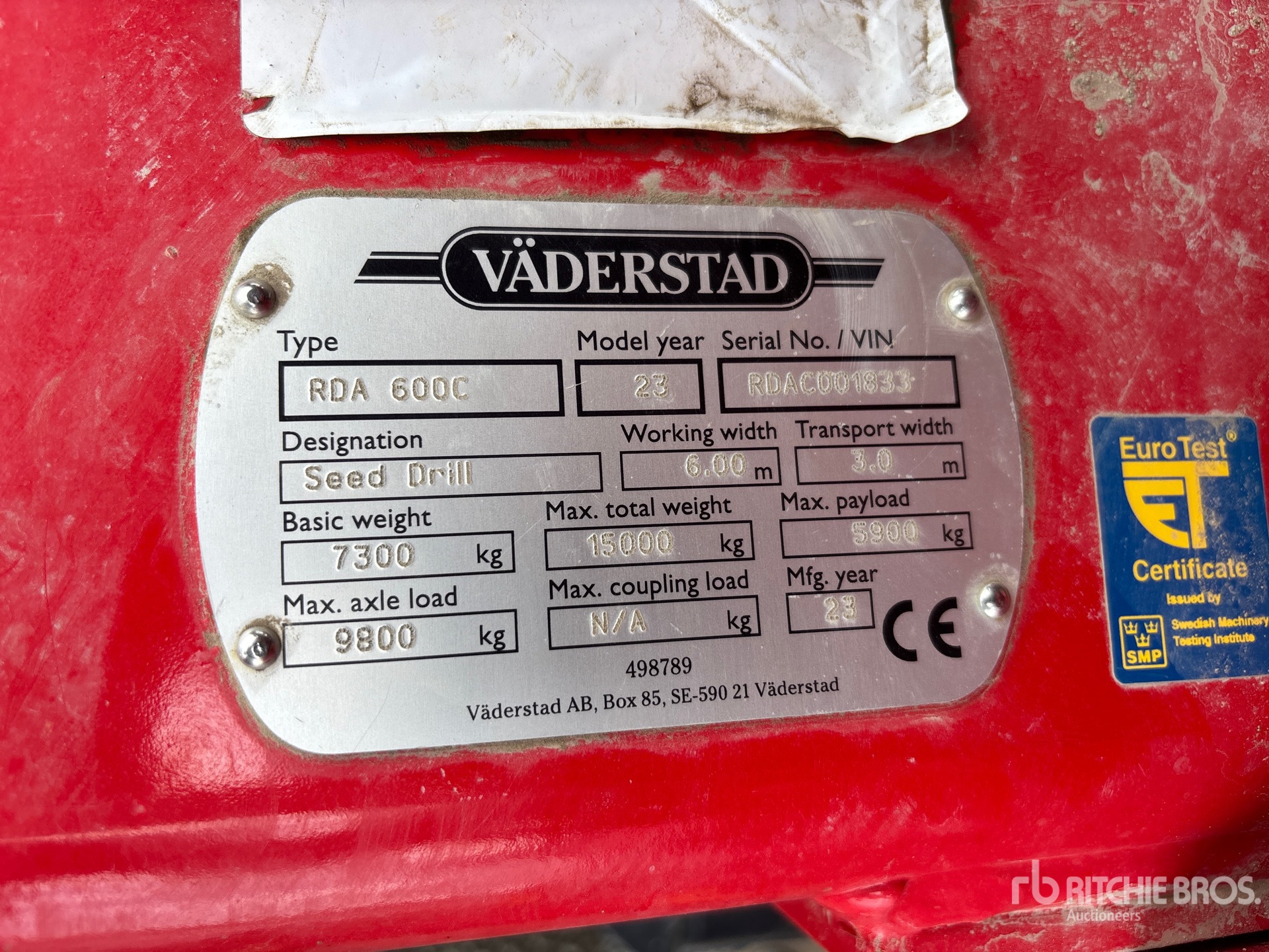 2023 Vaderstad RAPID A 600C