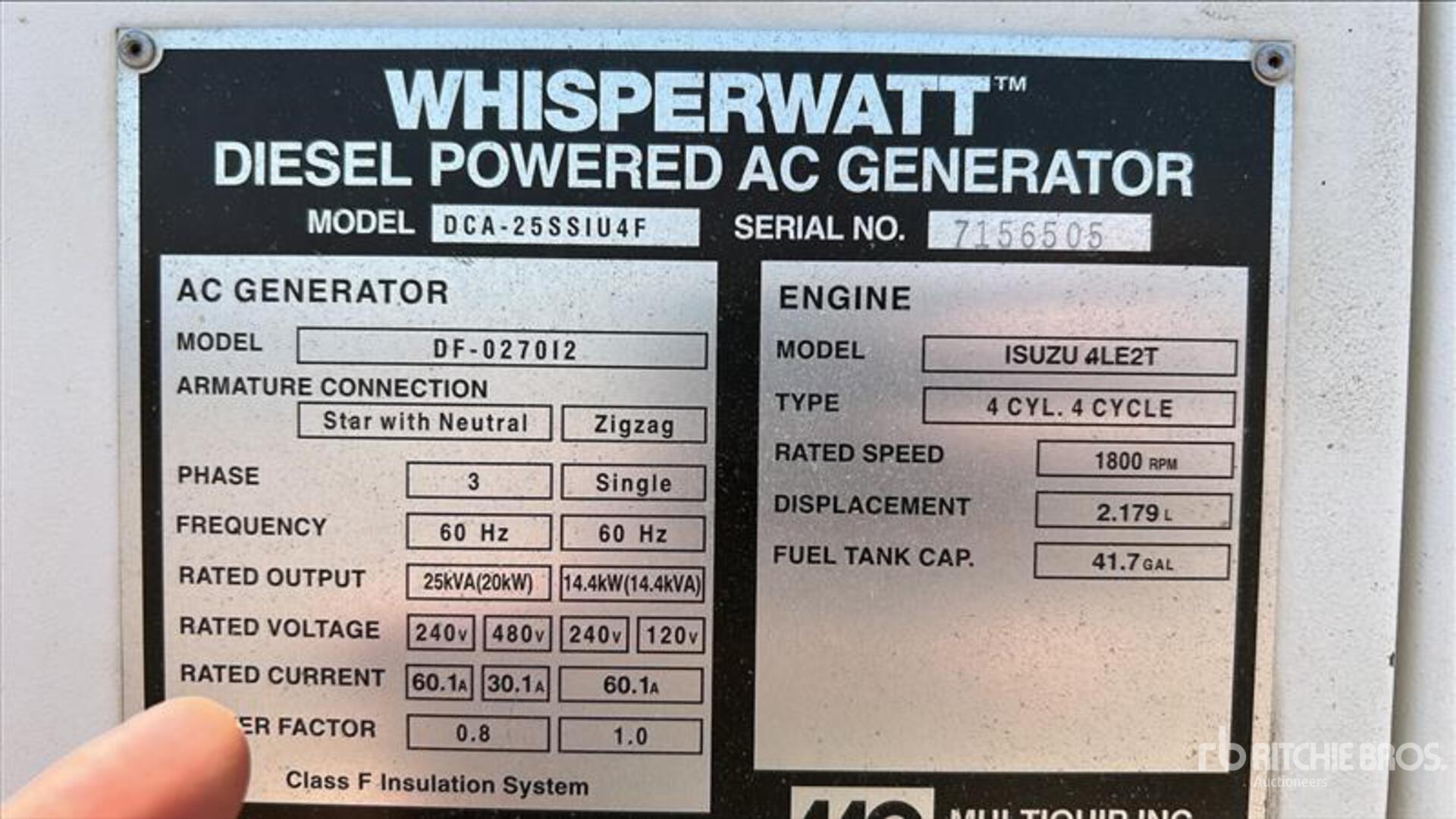 Photo of a  Whisperwatt DCA25SSIU4F