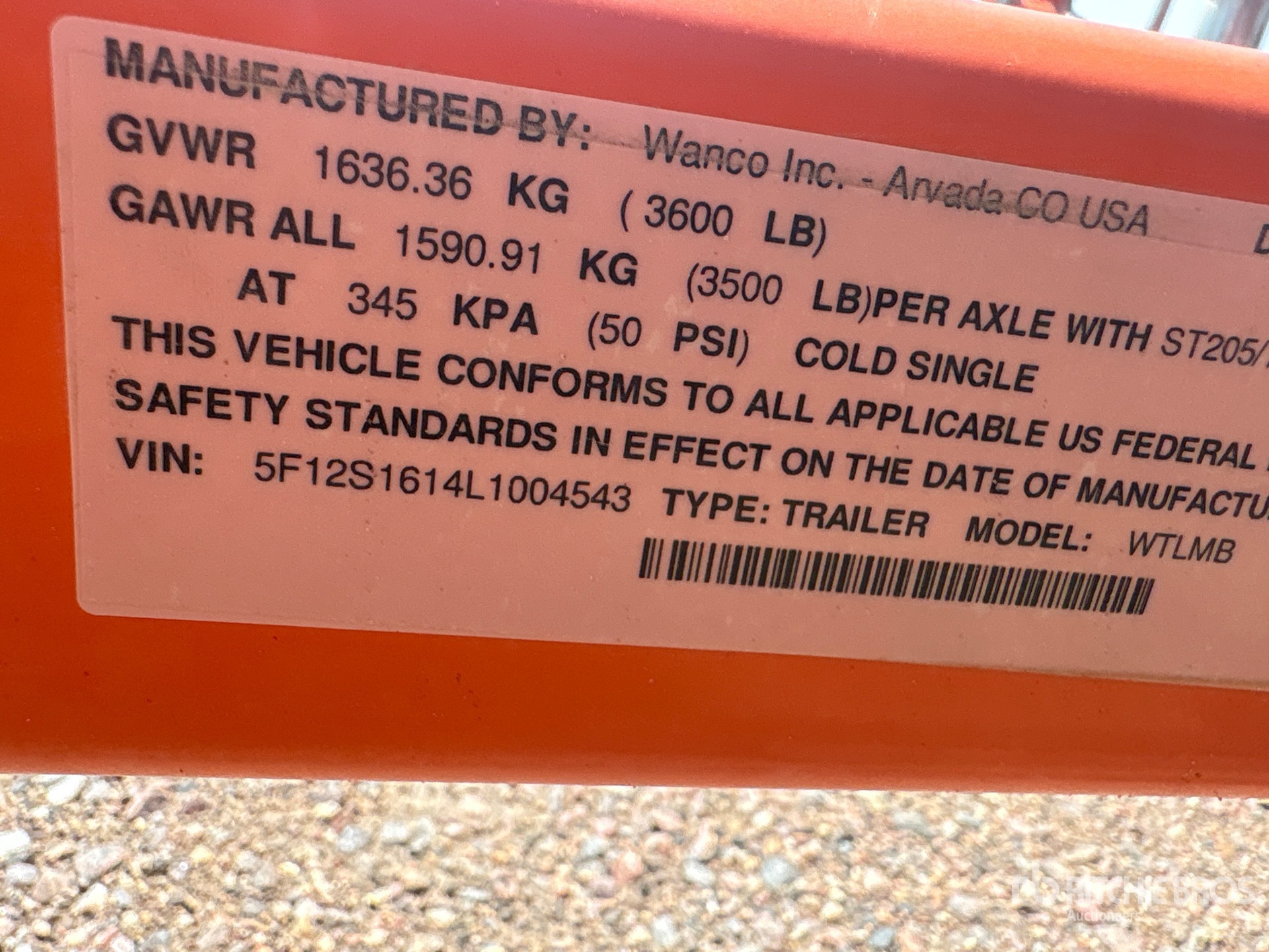 General Appearance with Serial Number / VIN
