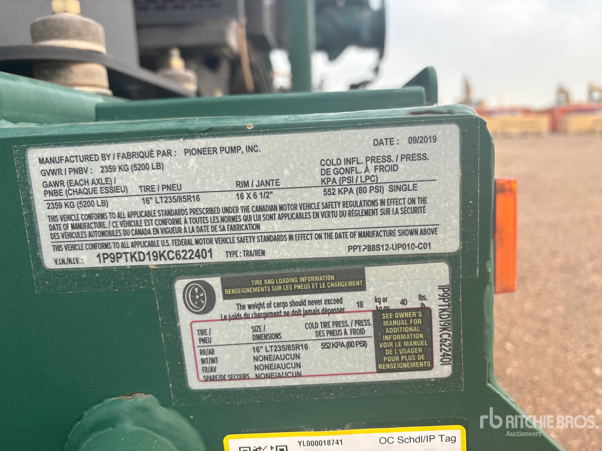 2019 Pioneer Pump PP88S12L71-TCD3