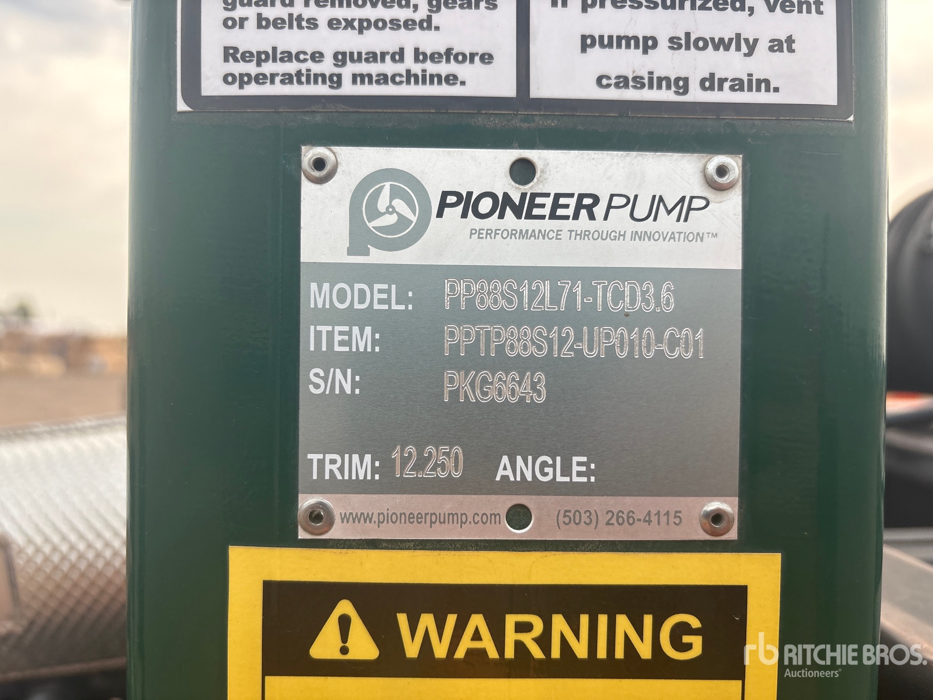 2019 Pioneer Pump PP88S12L71-TCD3
