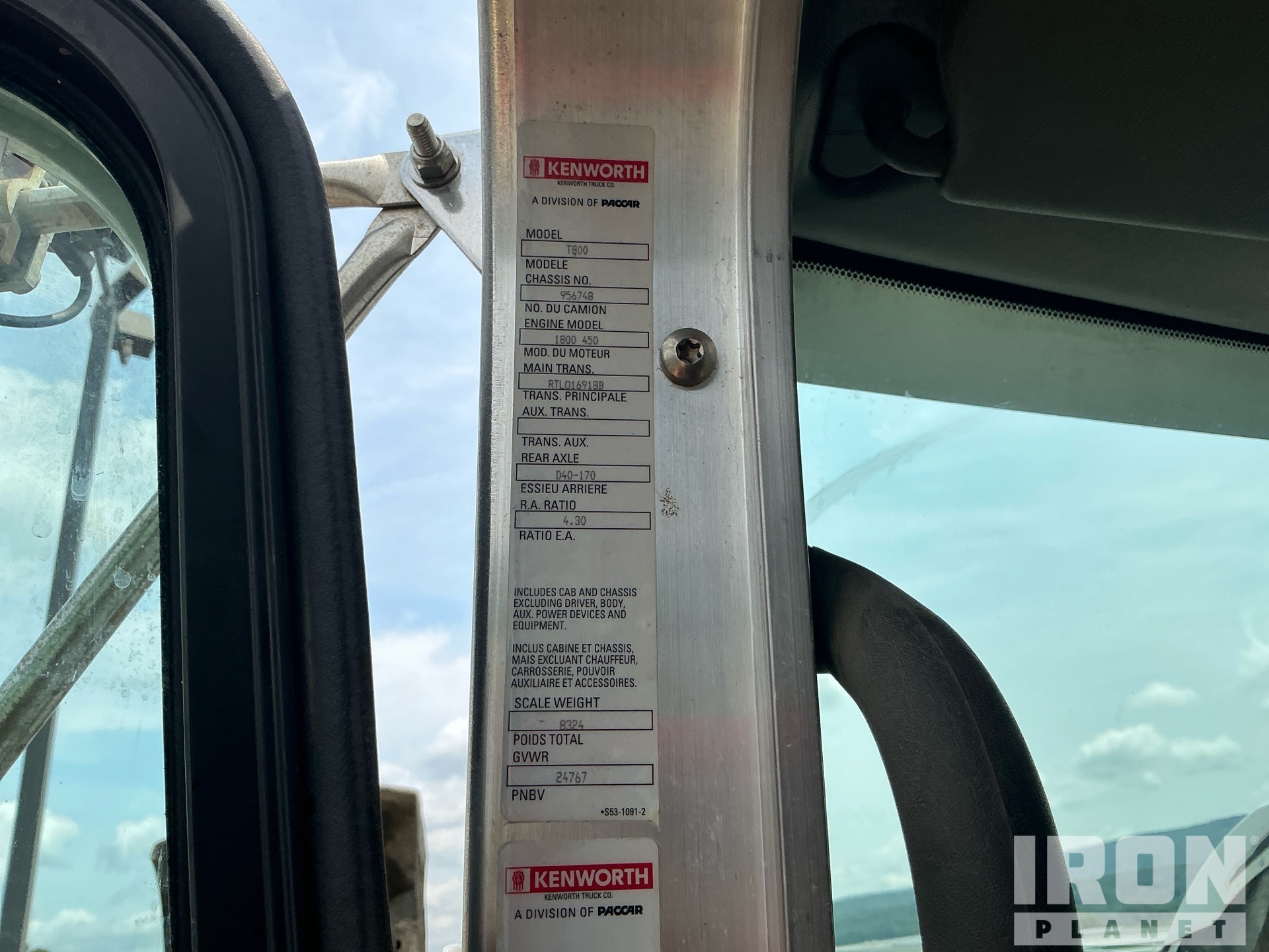 2012 Kenworth T-800