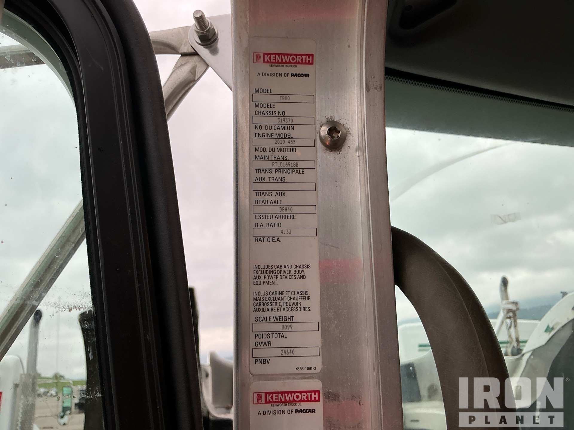 2013 Kenworth T800