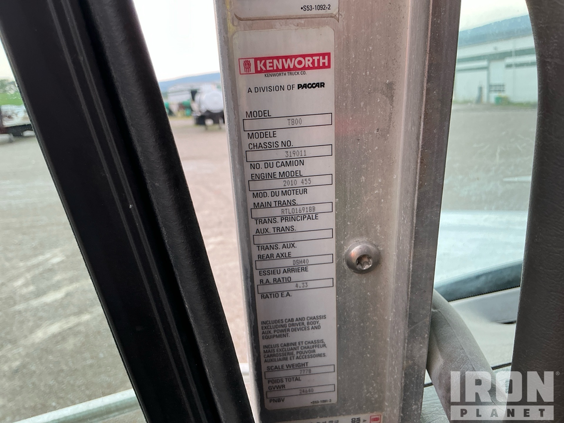 2012 Kenworth T800