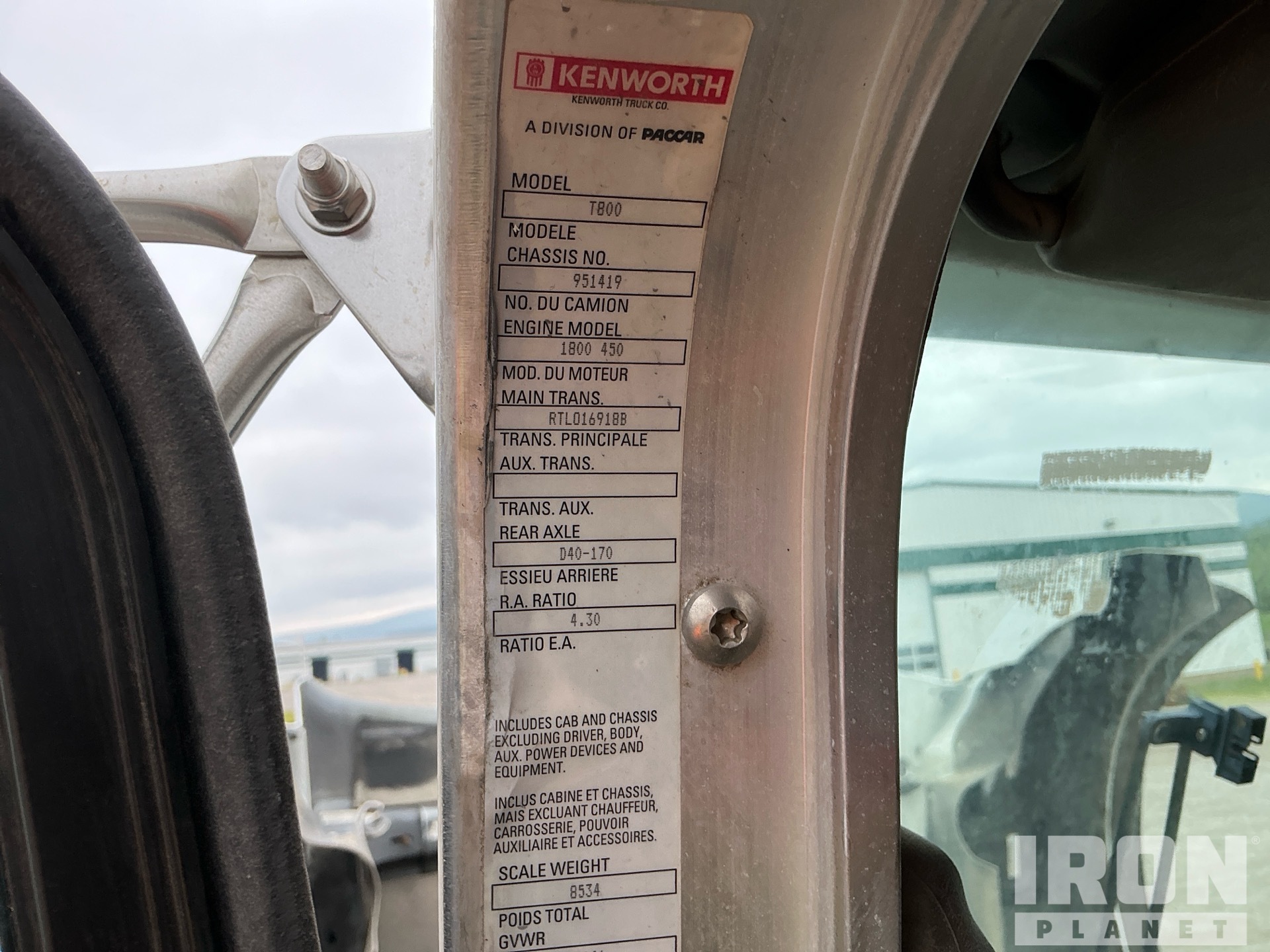 2012 Kenworth T800