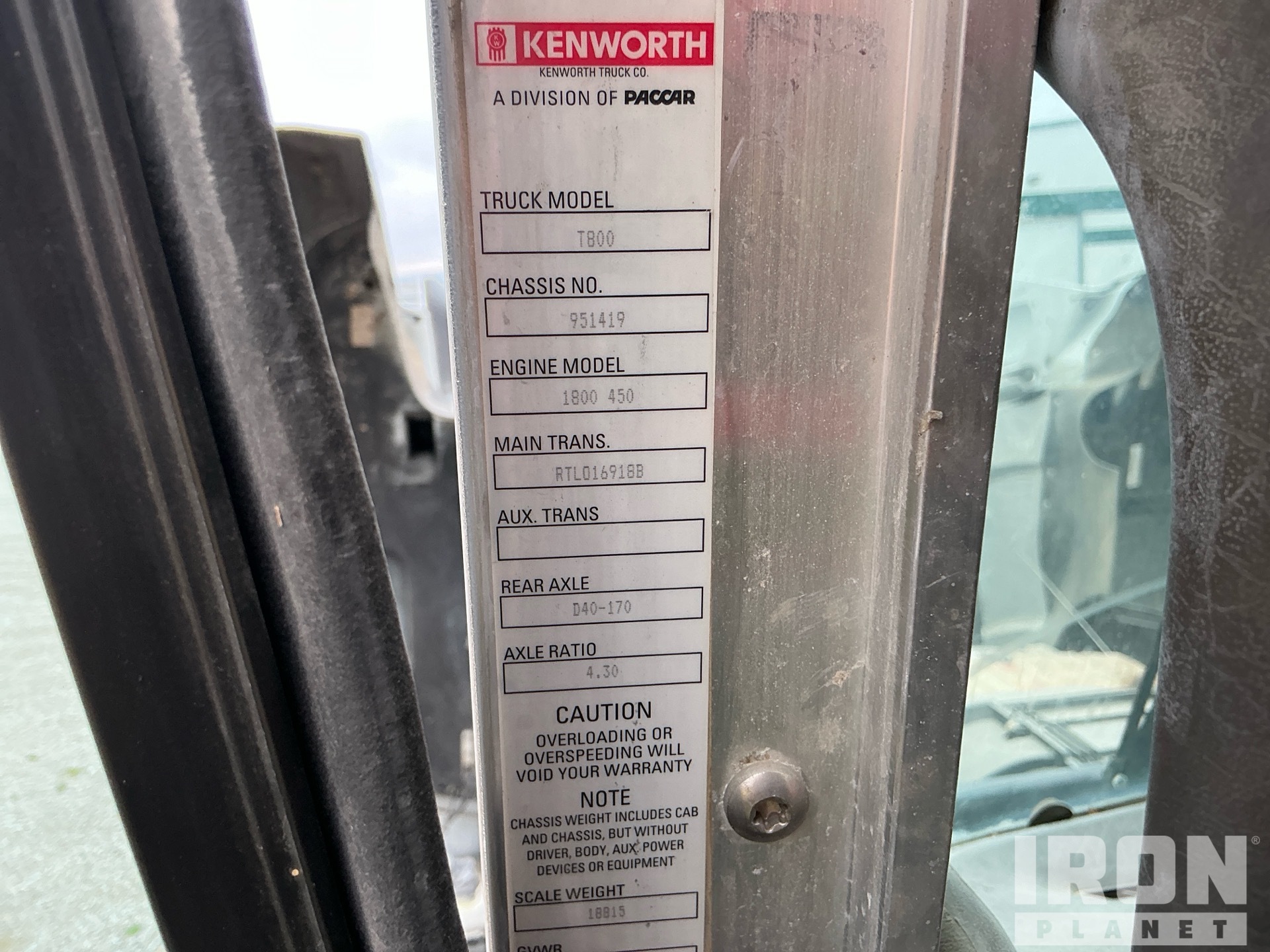 2012 Kenworth T800