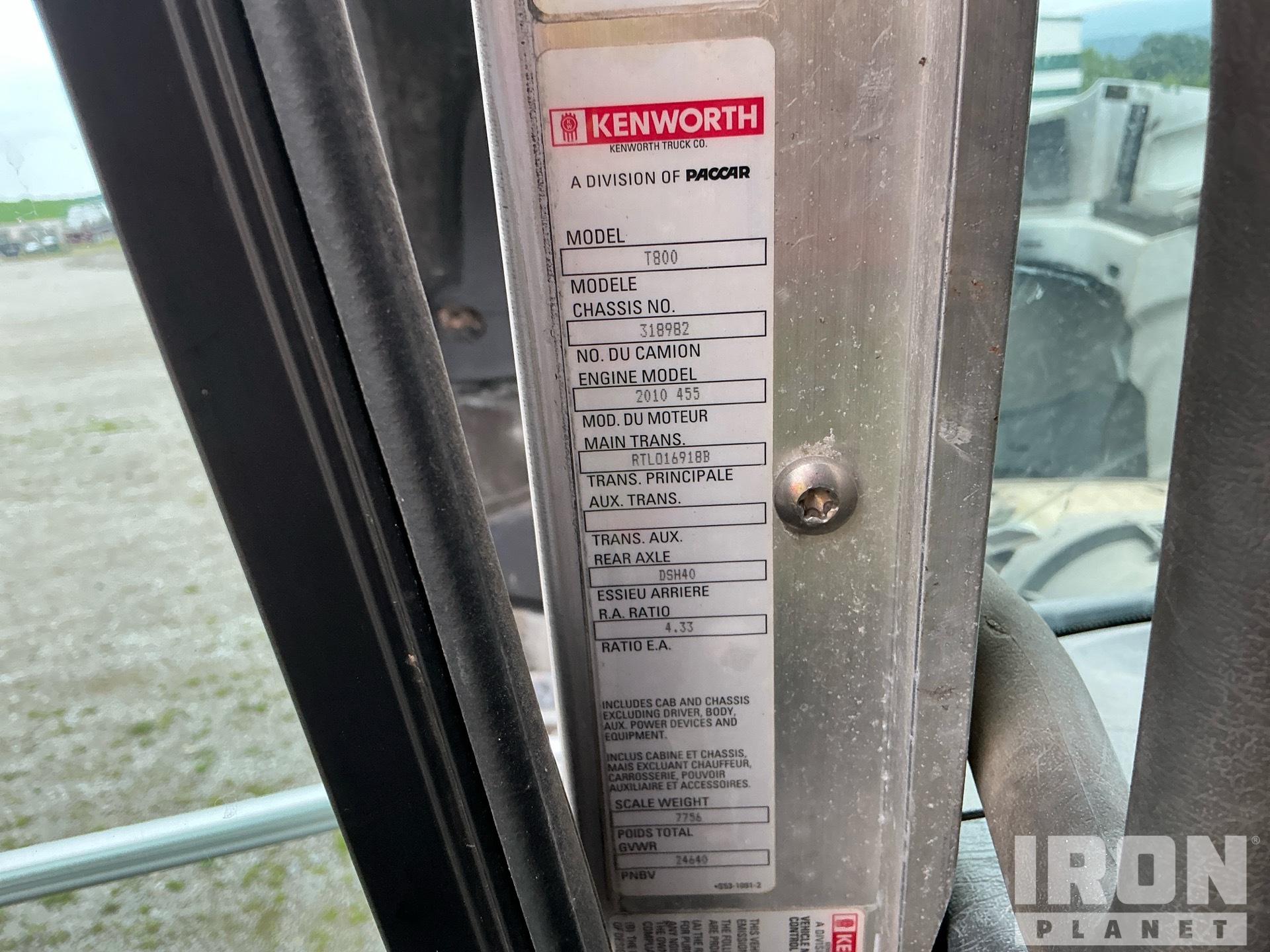 2012 Kenworth T800