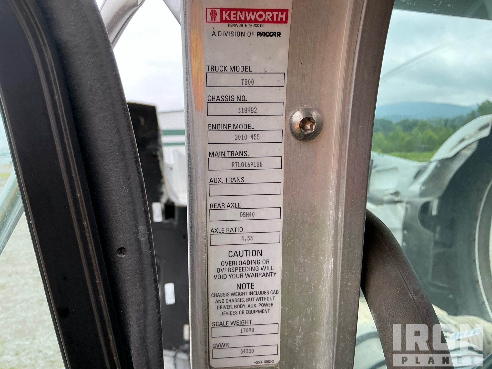 2012 Kenworth T800