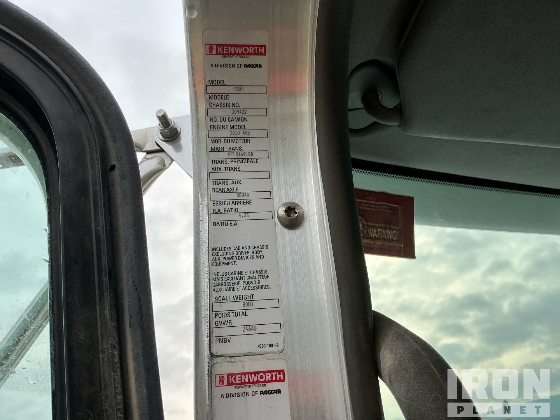 2012 Kenworth T800