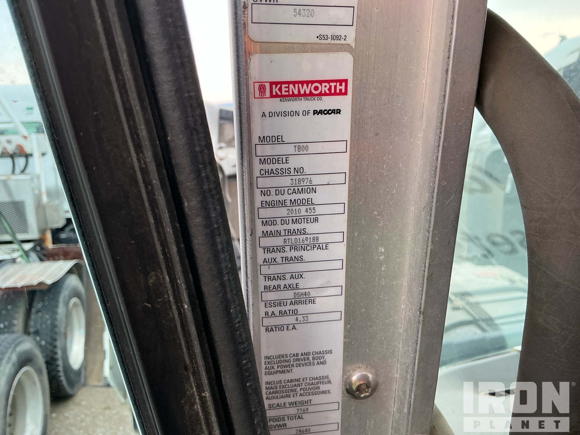 2012 Kenworth T800