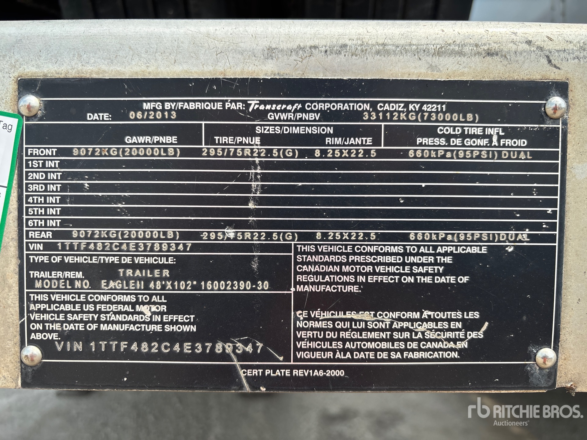 General Appearance with Serial Number / VIN