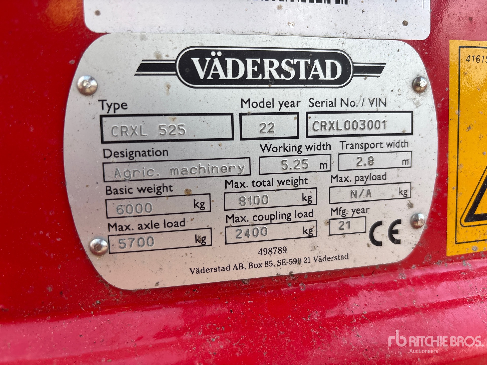 2022 Vaderstad CARRIER XL 525