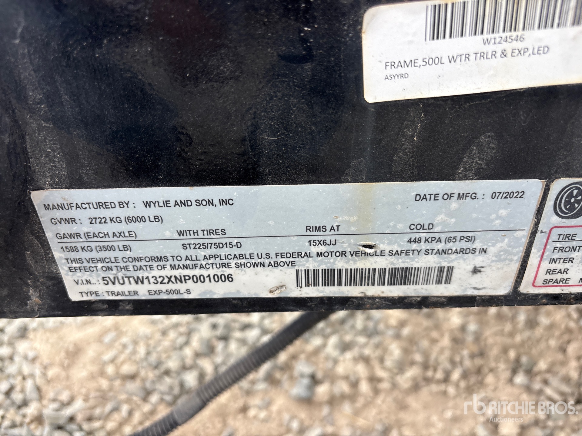 2022 Wylie 500 GALLON