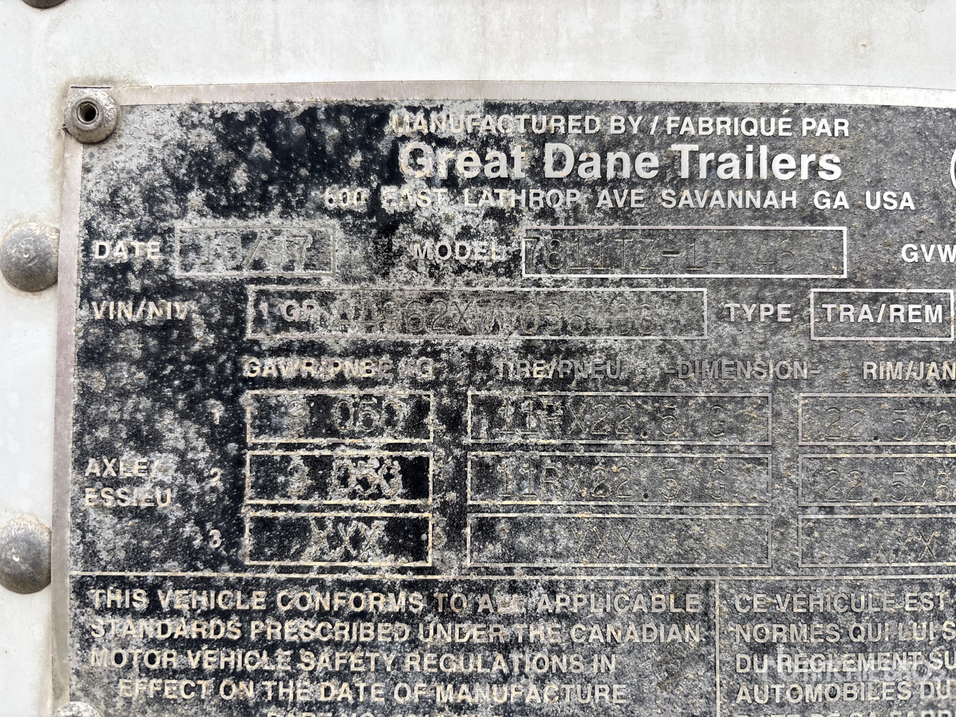 1998 Great Dane 53 ft T/A