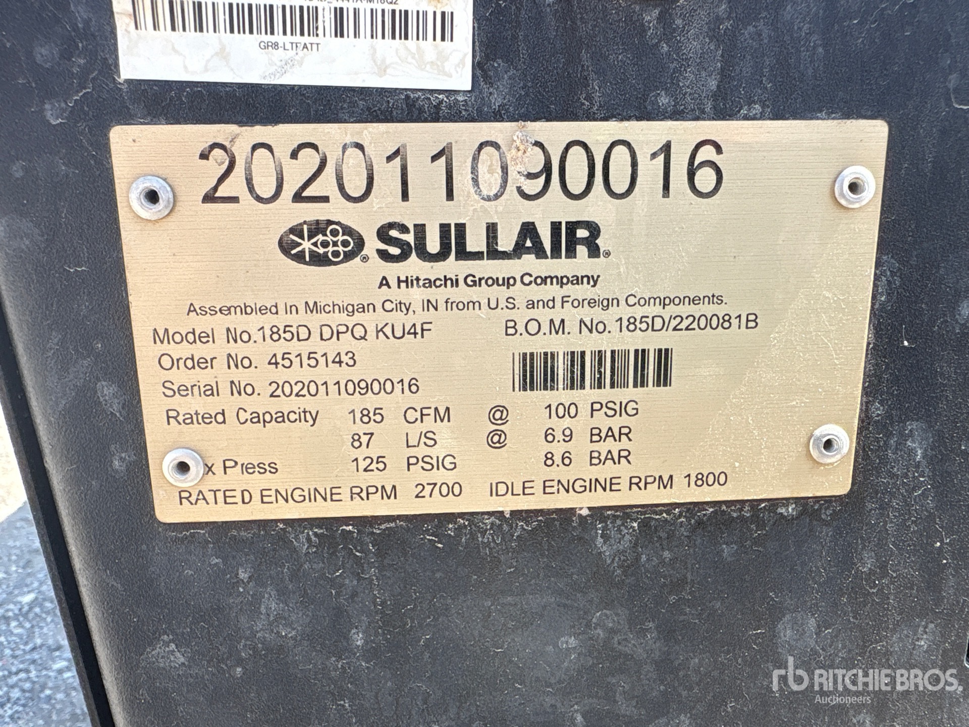 2020 Sullair 185DPQ
