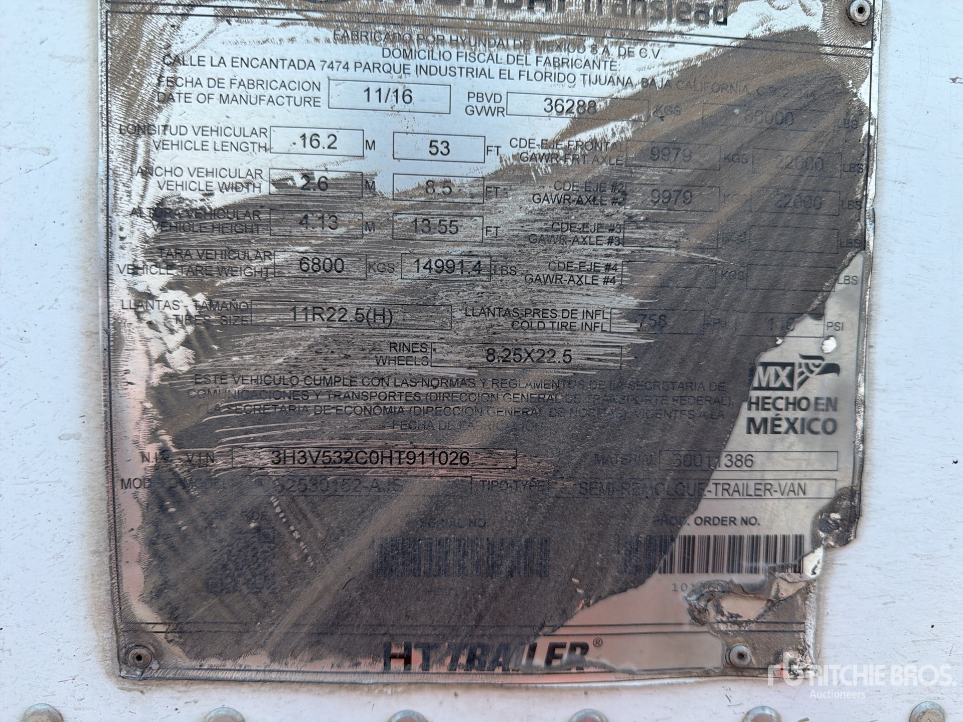 General Appearance with Serial Number / VIN