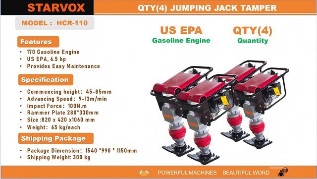2026 STARVOX HCR-110 Jumping Jack Tamper